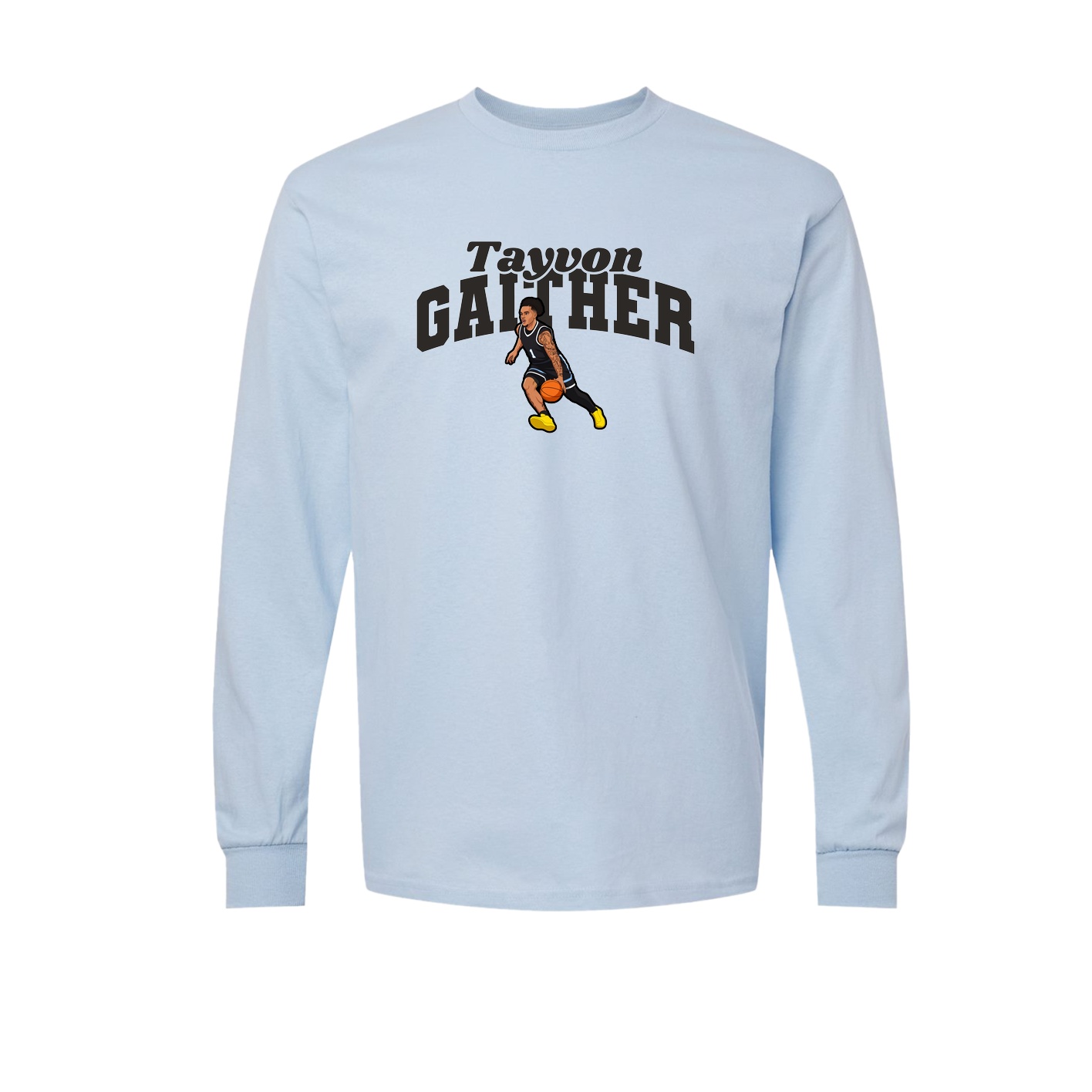 Long Sleeve Tee — Signature Arch in Light Blue