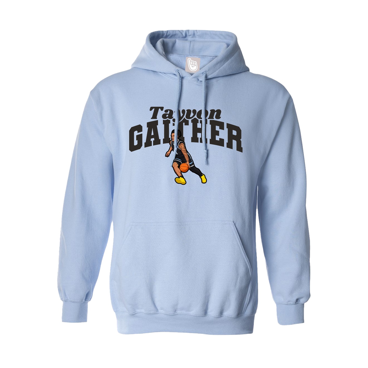 Hoodie — Signature Arch in Light Blue