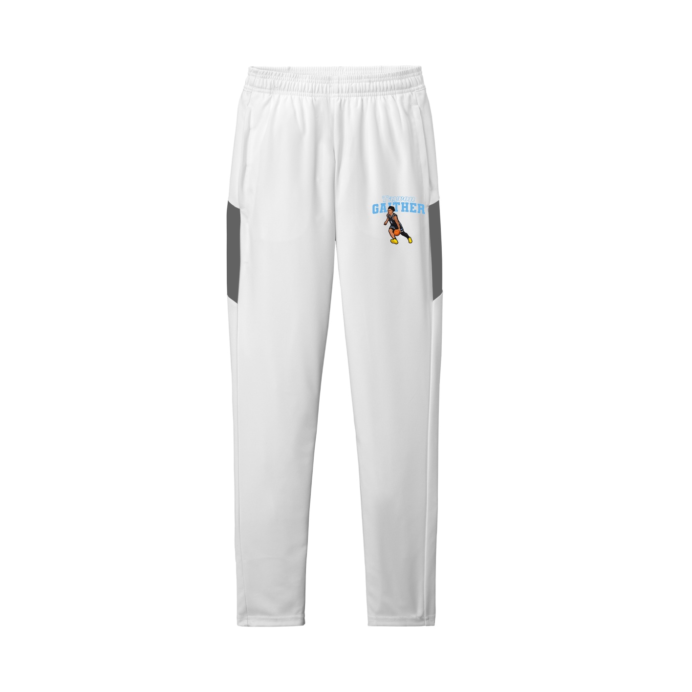 Team Travel Pant — Name Arch in White/Grey