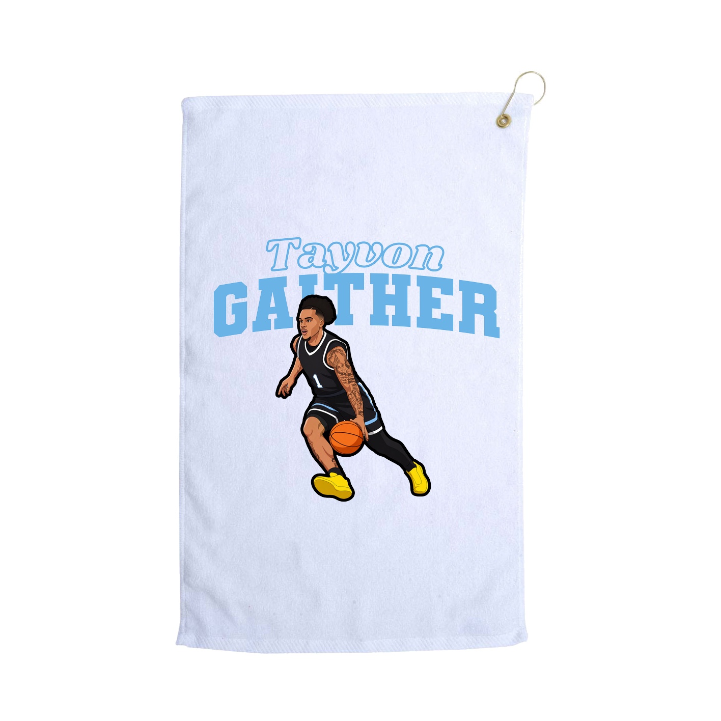 Golf Towel — Name Arch in White