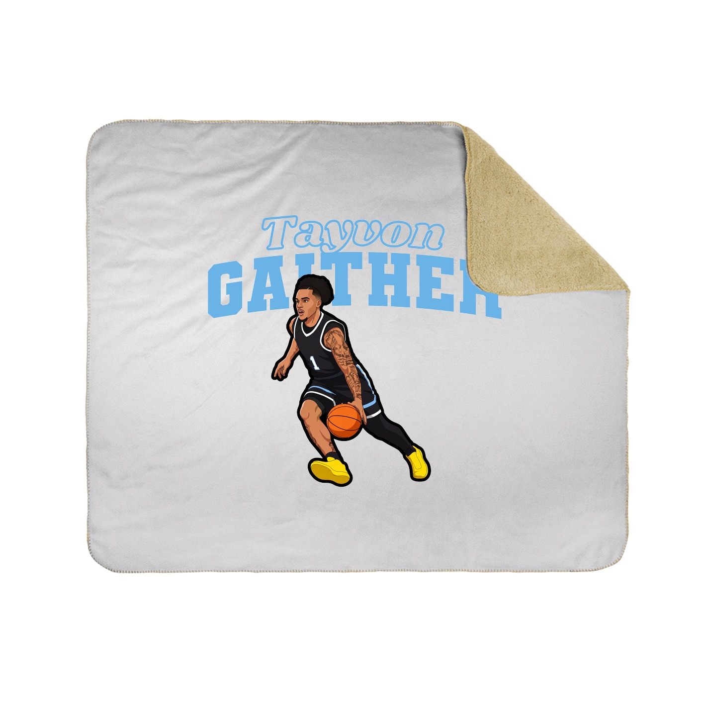 Throw Blanket — Name Arch in White