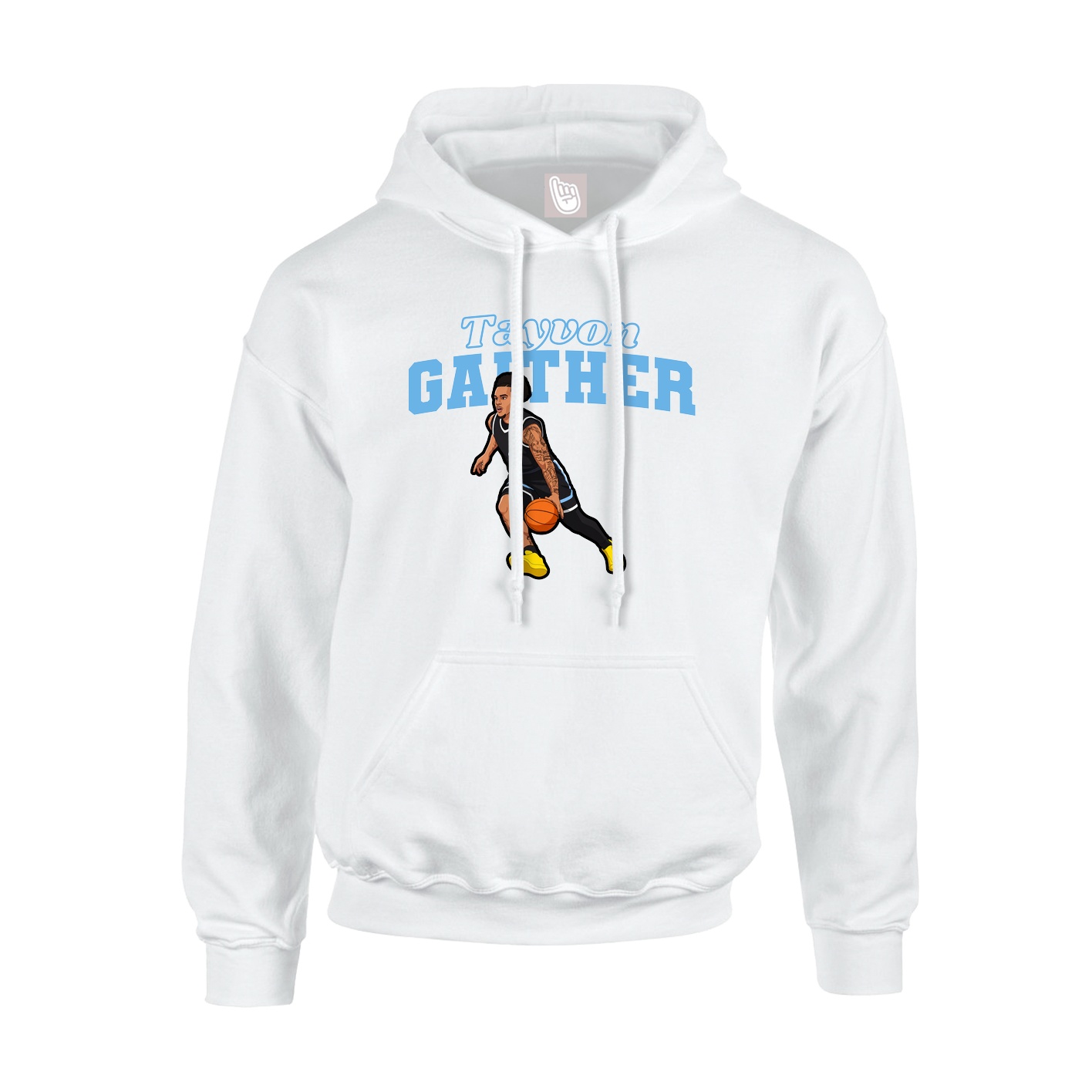 Youth Hoodie — Name Arch in White