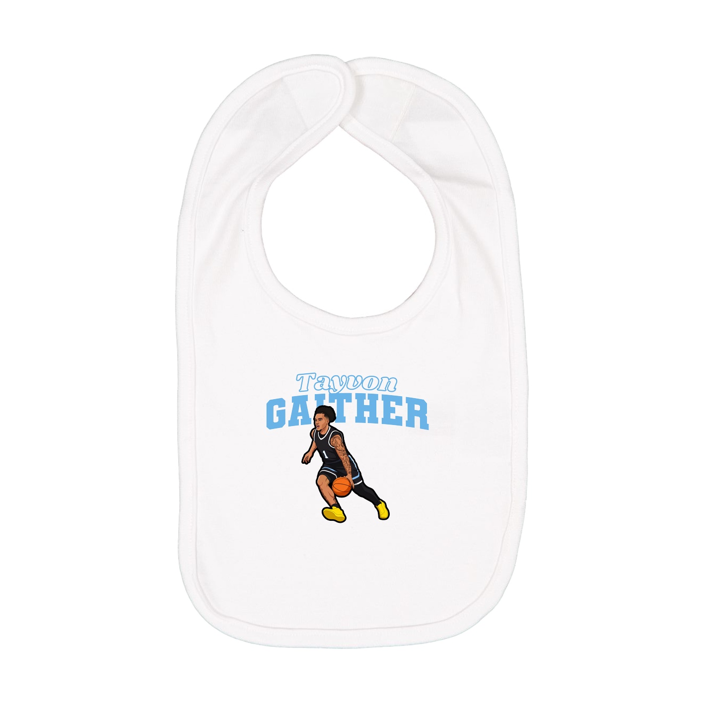 Infant Bib — Name Arch in White
