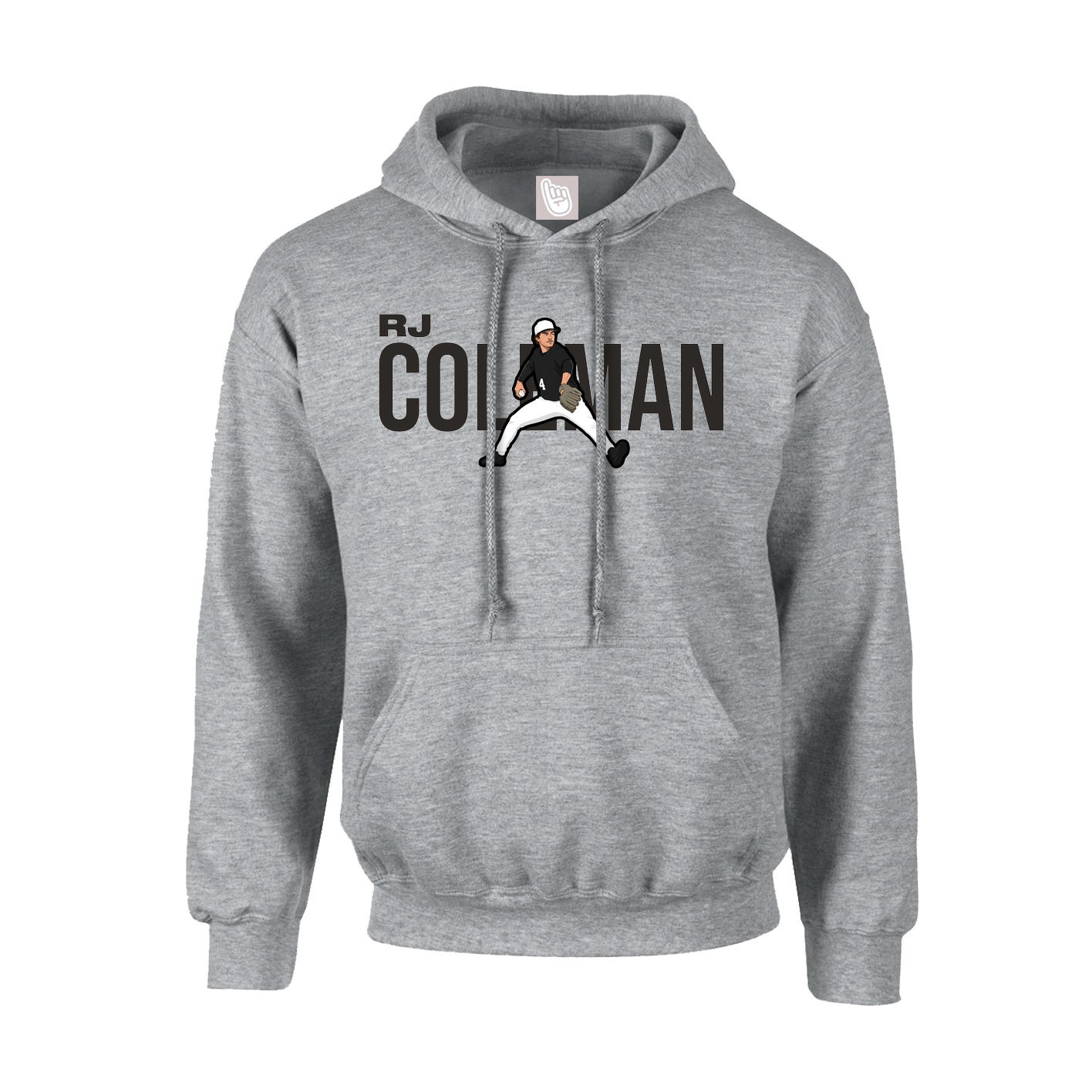 Youth Hoodie — Player Name in Grey