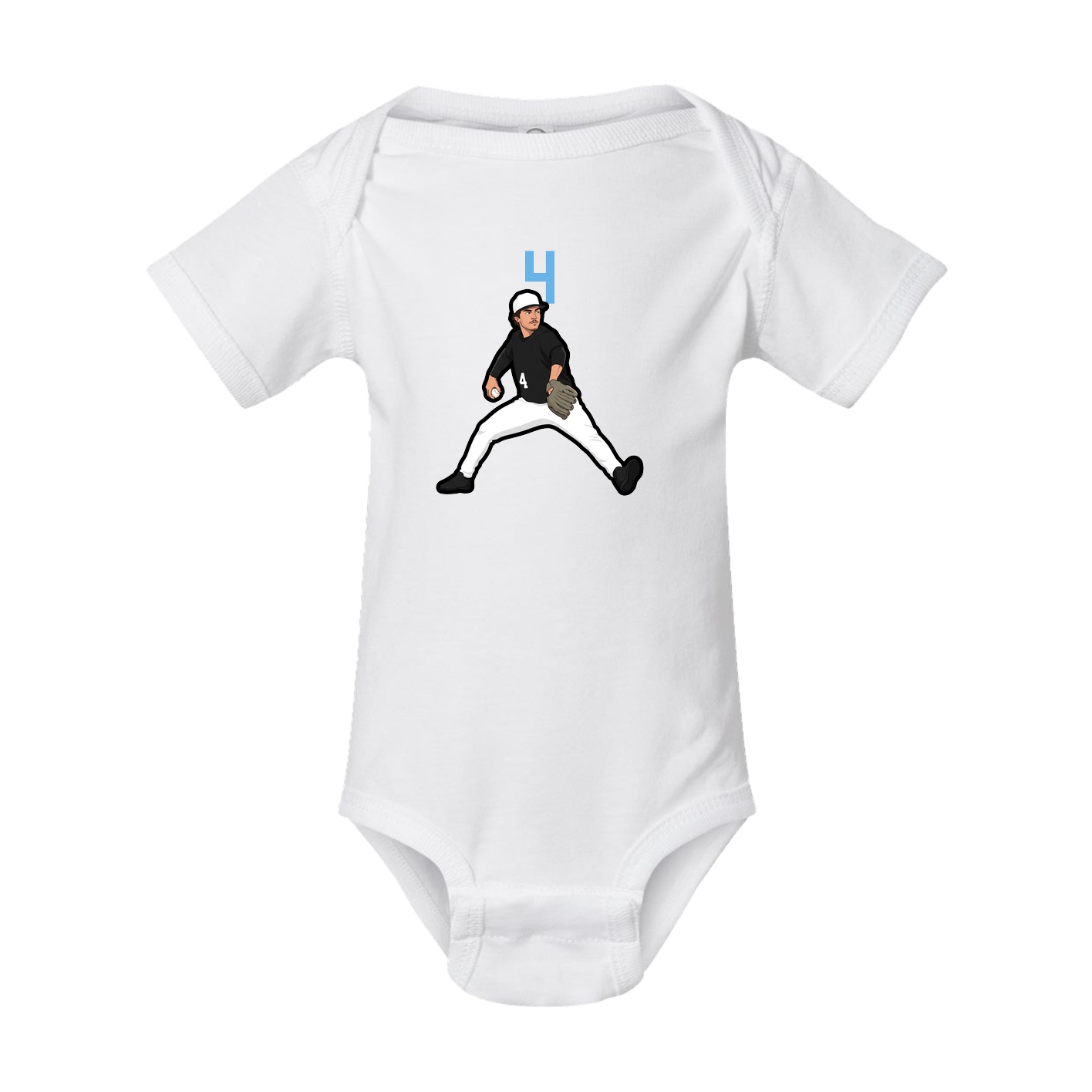 Baby Onesie — Number Top in White