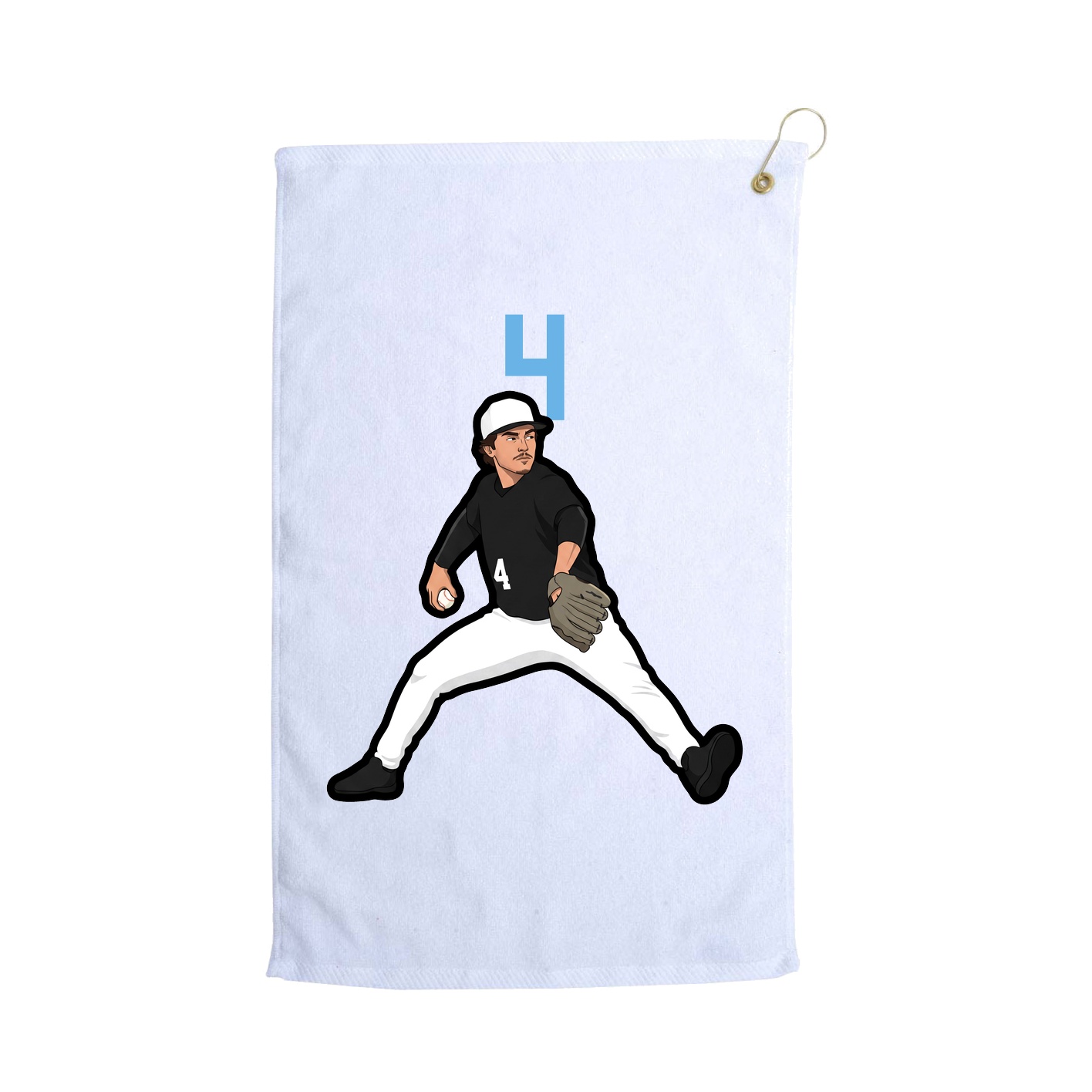 Golf Towel — Number Top in White