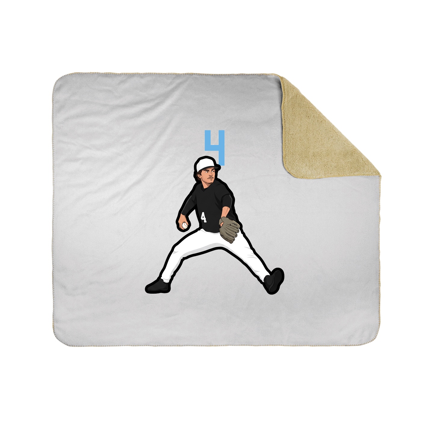Throw Blanket — Number Top in White