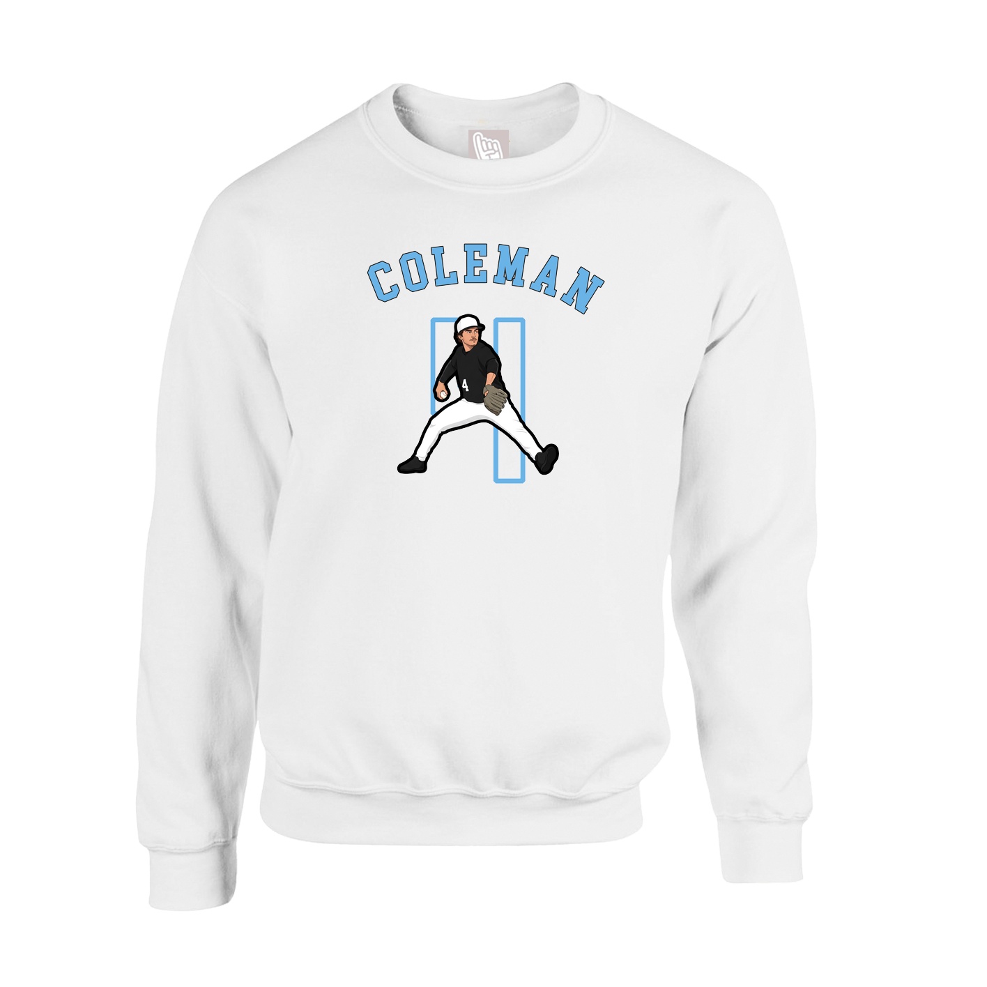 Fleece Crew — Shirsey Arch in White