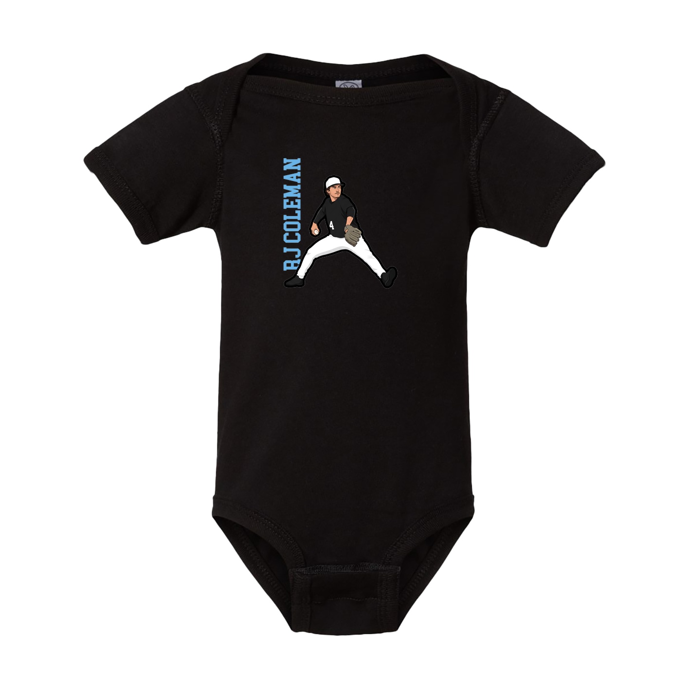 Baby Onesie — Name Vertical in Black