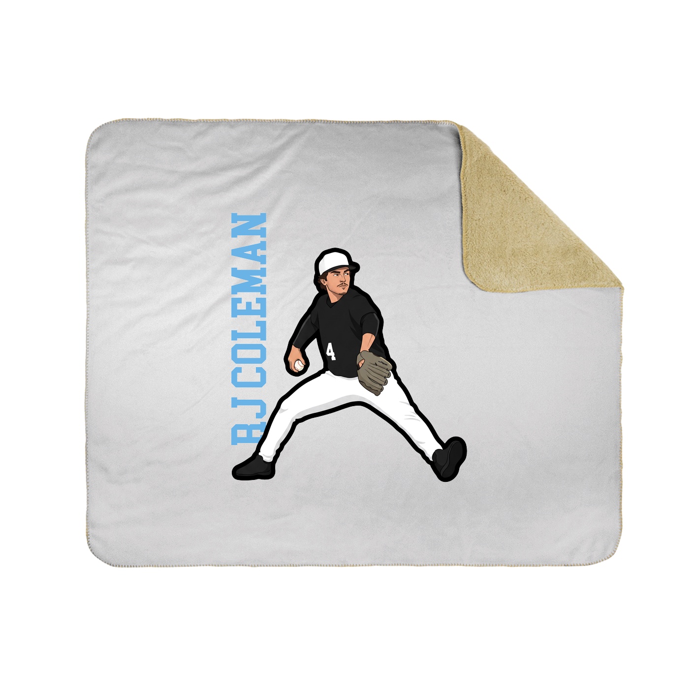 Throw Blanket — Name Vertical in White