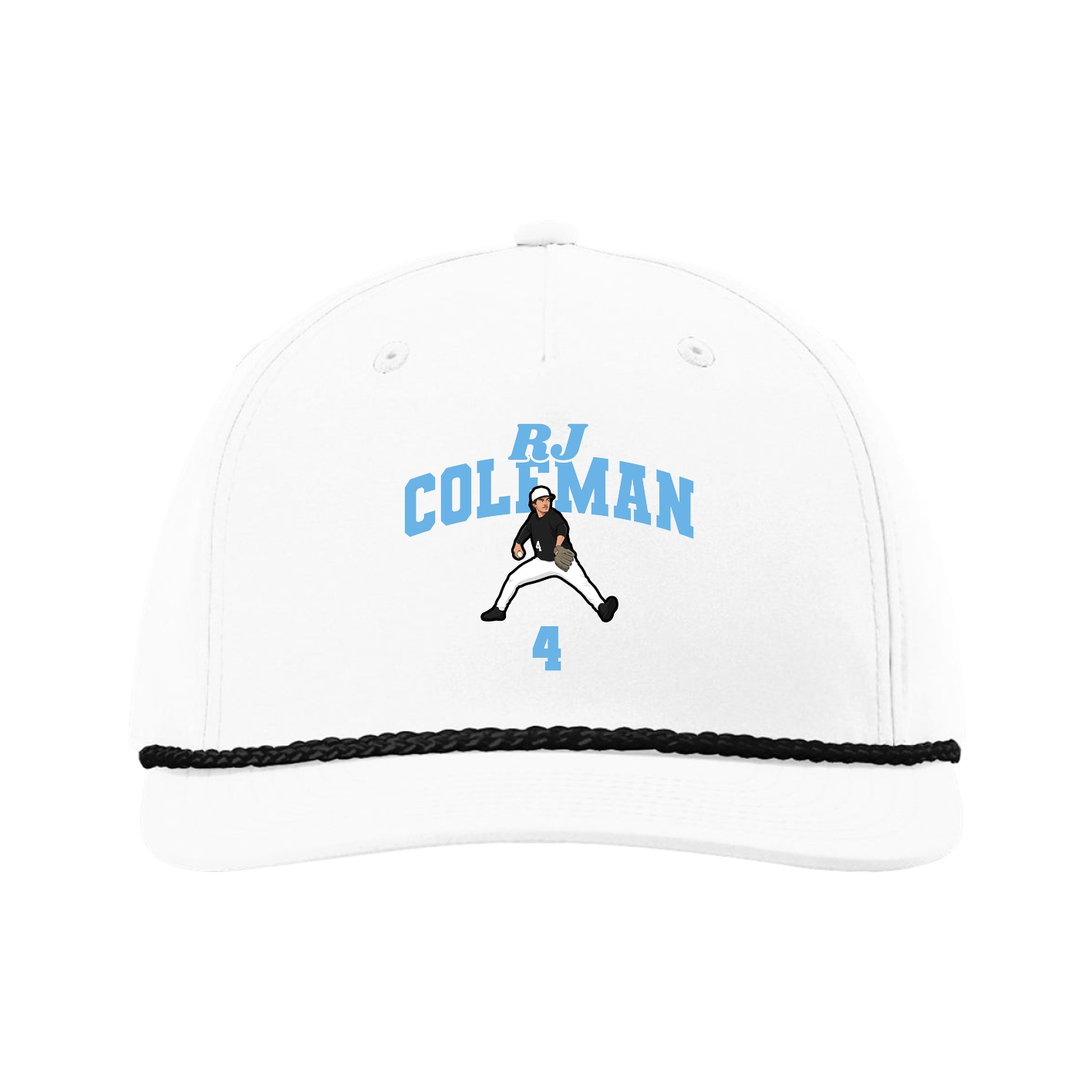 Five-Panel Classic Rope Cap — Signature Arch in White