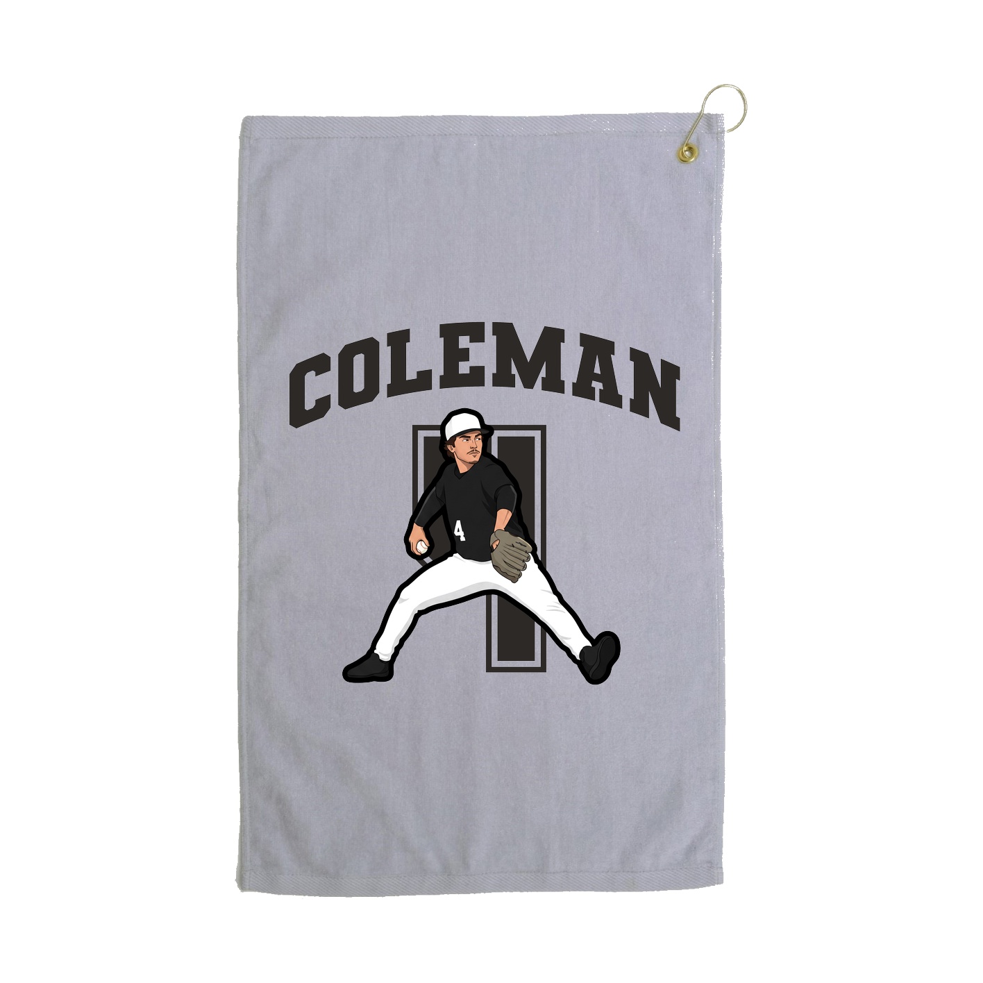 Golf Towel — Number in Grey