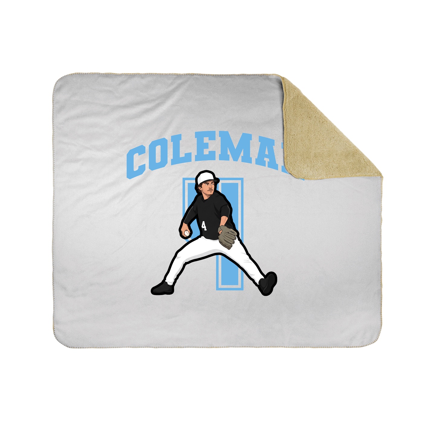 Throw Blanket — Number in White
