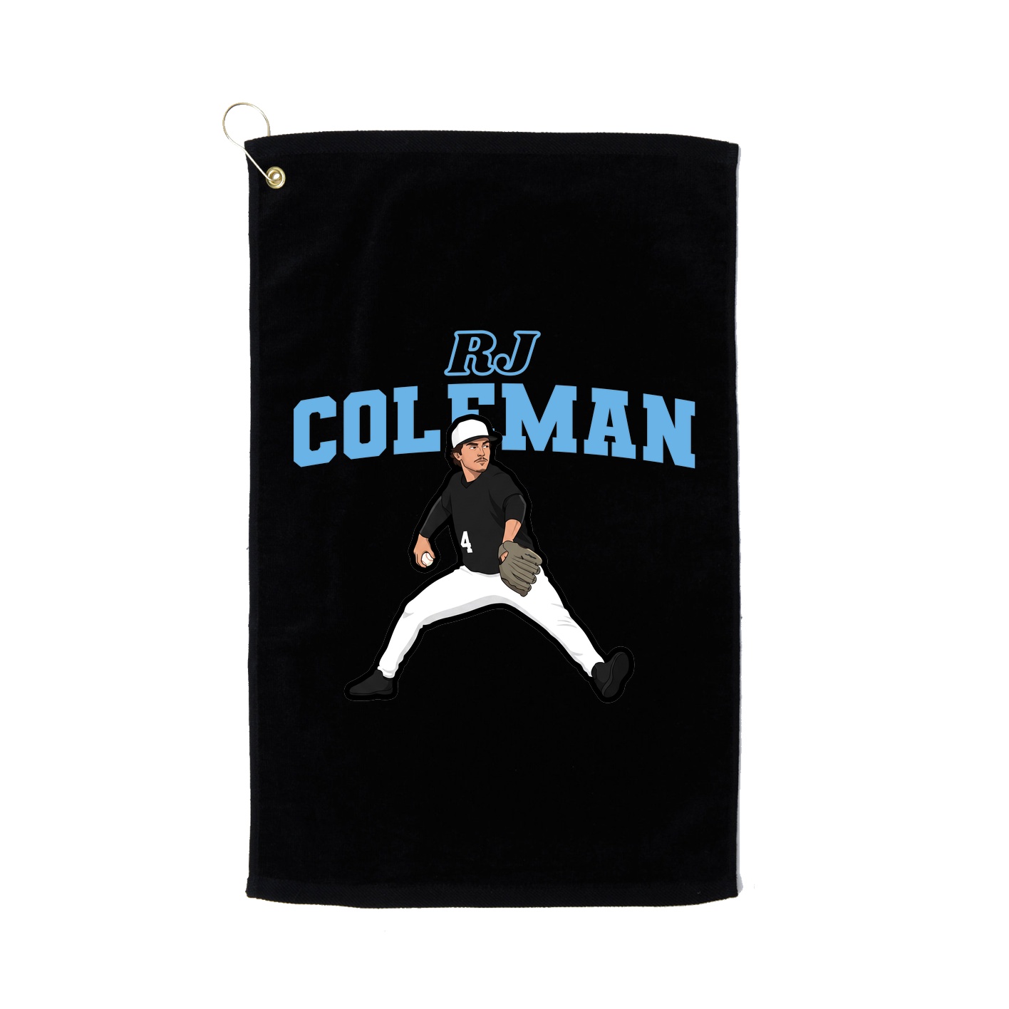 Golf Towel — Name Arch in Black