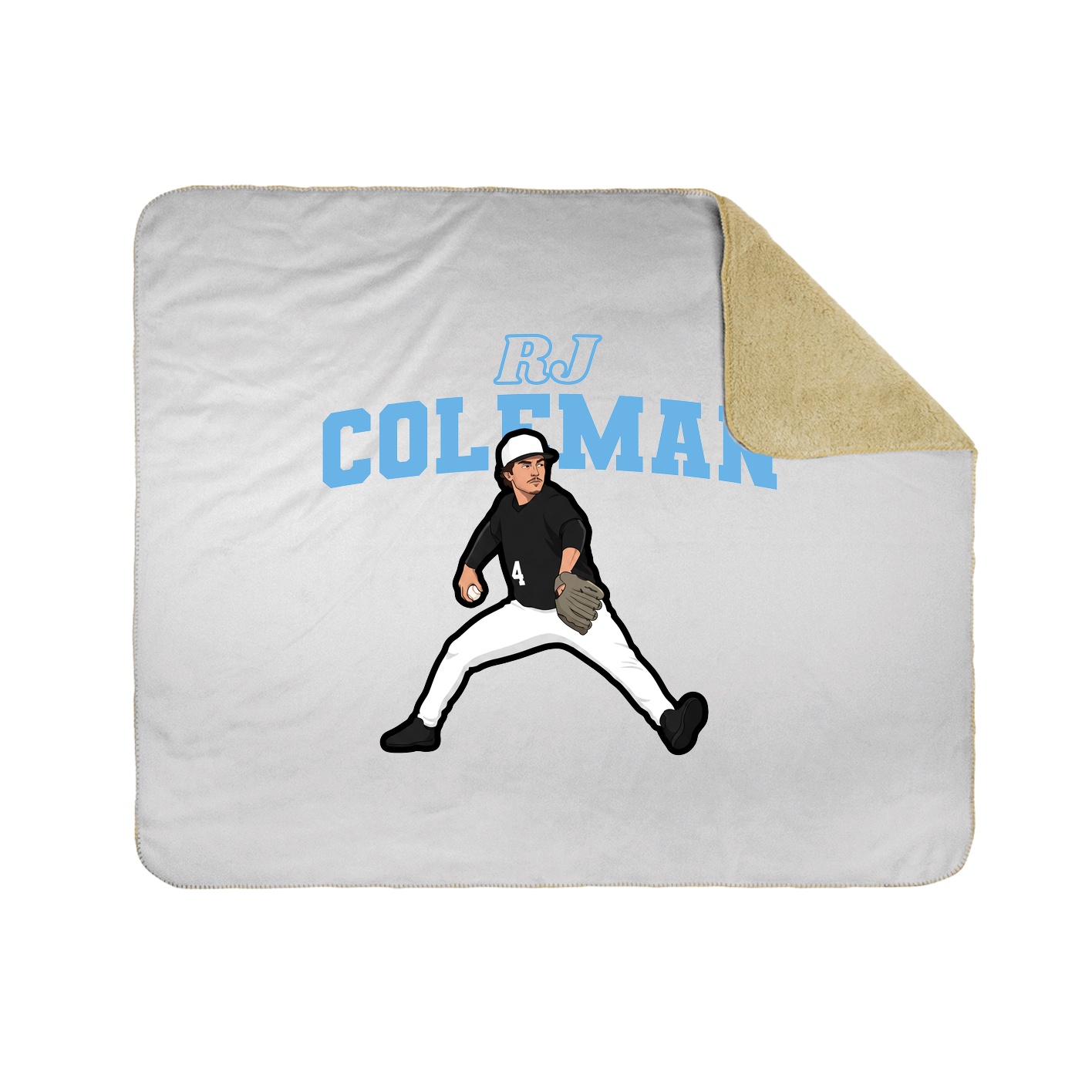 Throw Blanket — Name Arch in White