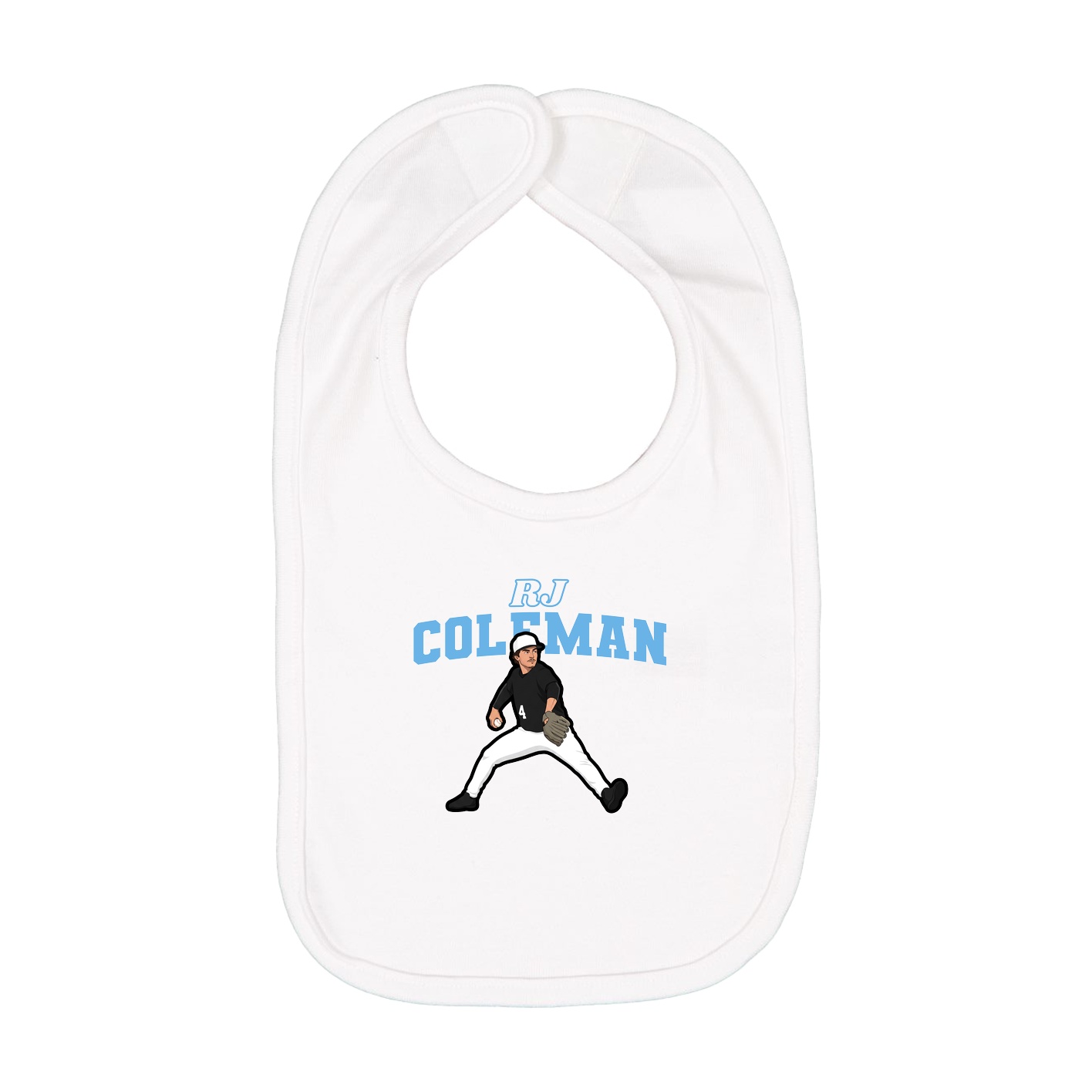 Infant Bib — Name Arch in White