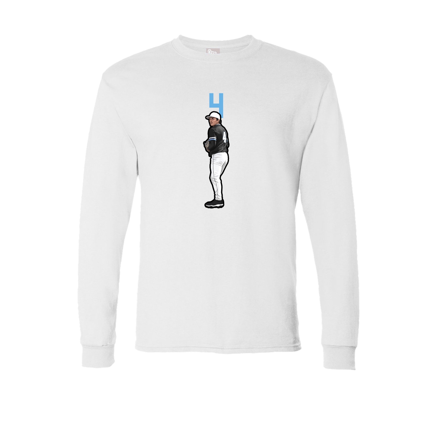 Long Sleeve Tee — Number Top in White