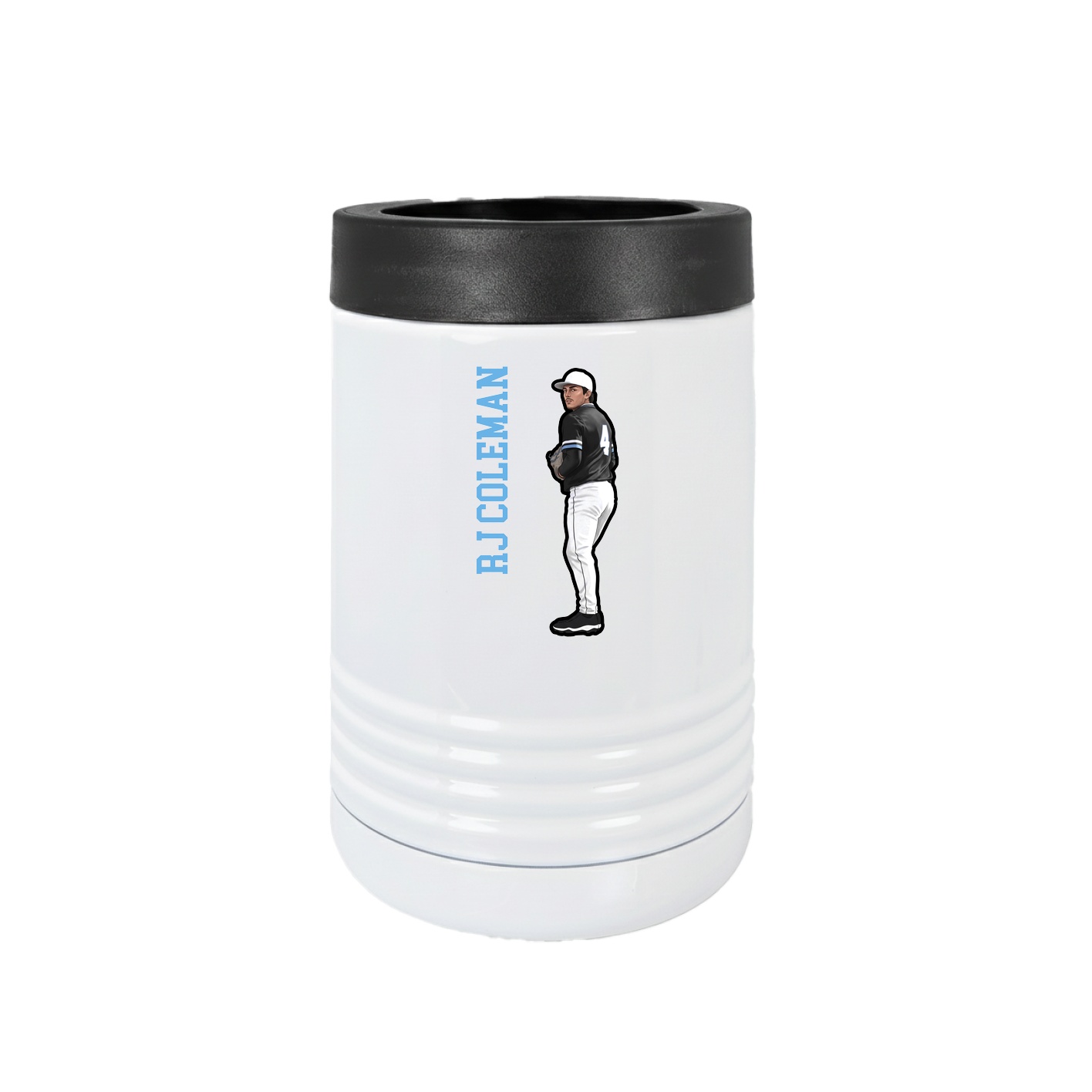 Beverage Holder — Name Vertical in White