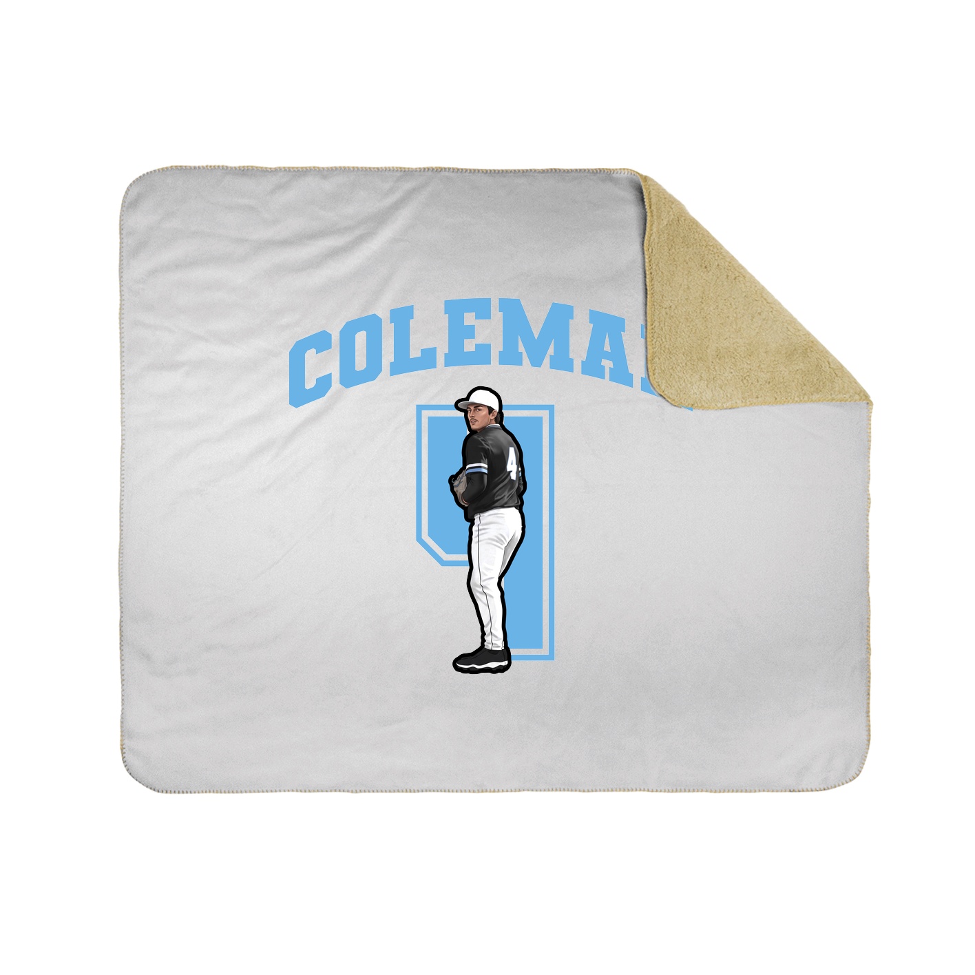 Throw Blanket — Number in White