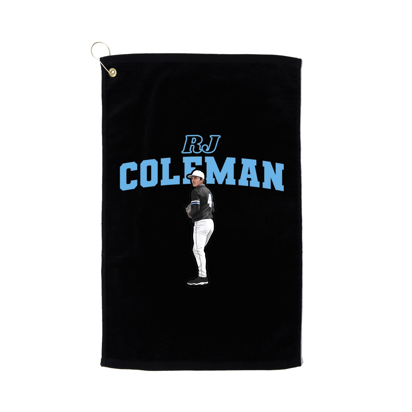 Golf Towel — Name Arch in Black