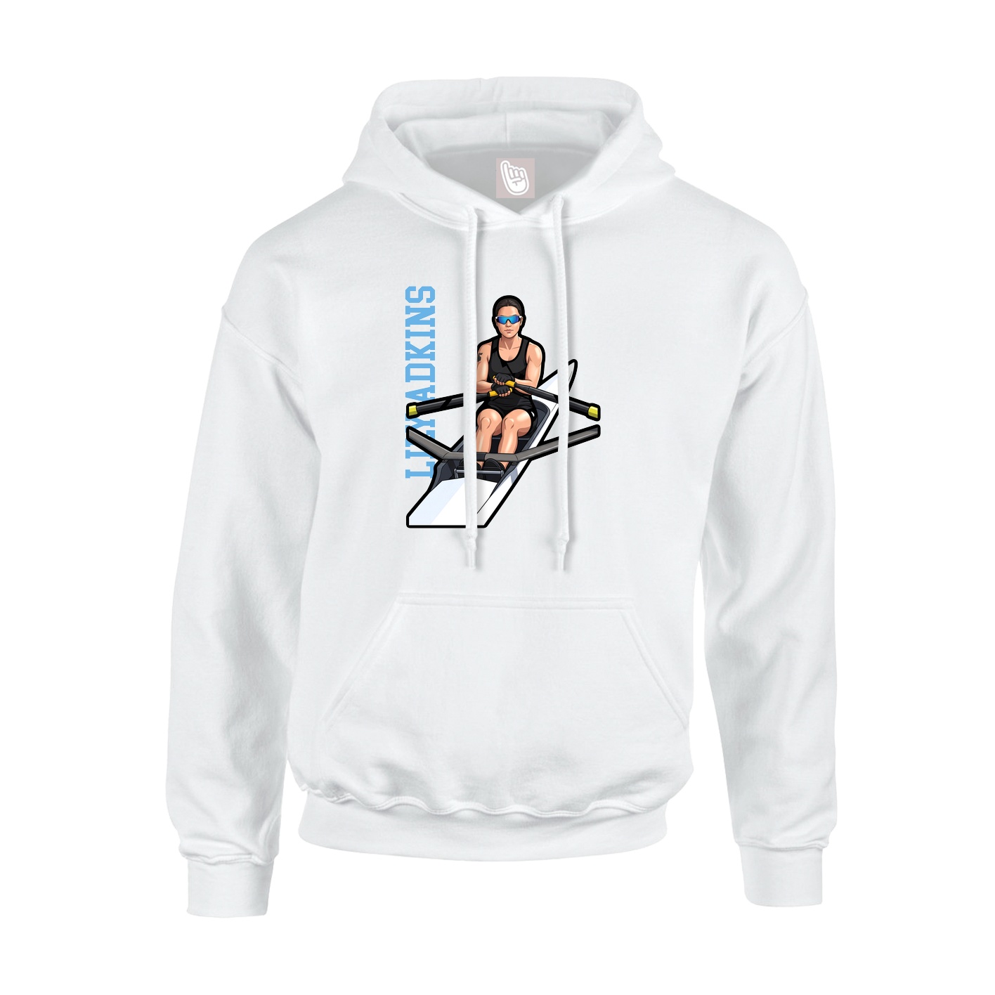 Hoodie — Name Vertical in White