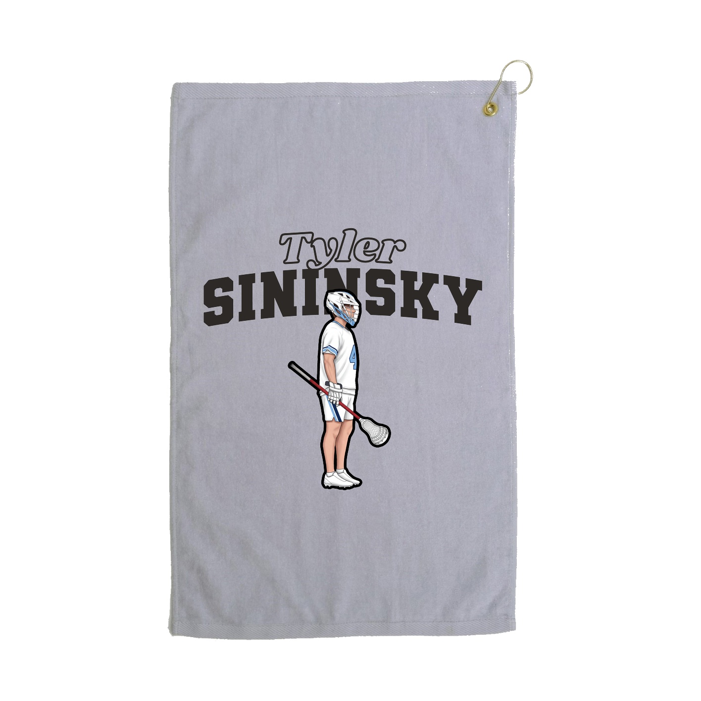 Golf Towel — Name Arch in Grey