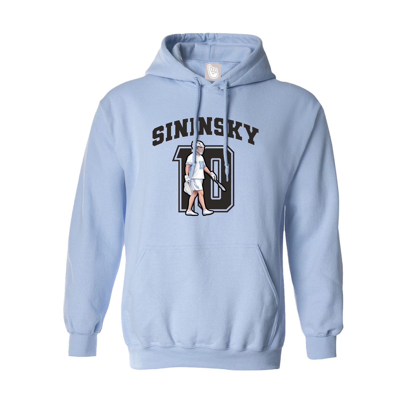 Hoodie — Number in Light Blue