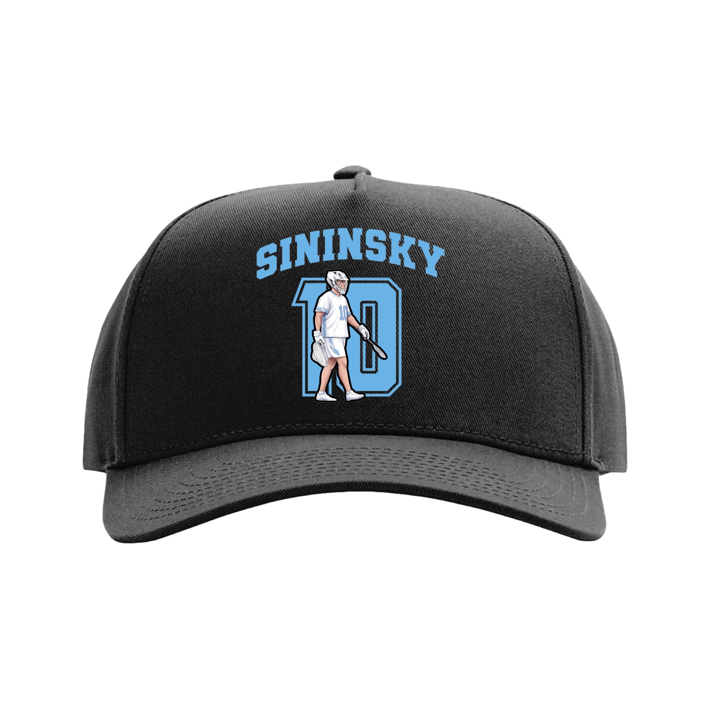 Full Fabric Five-Panel Champ Cap — Number in Black