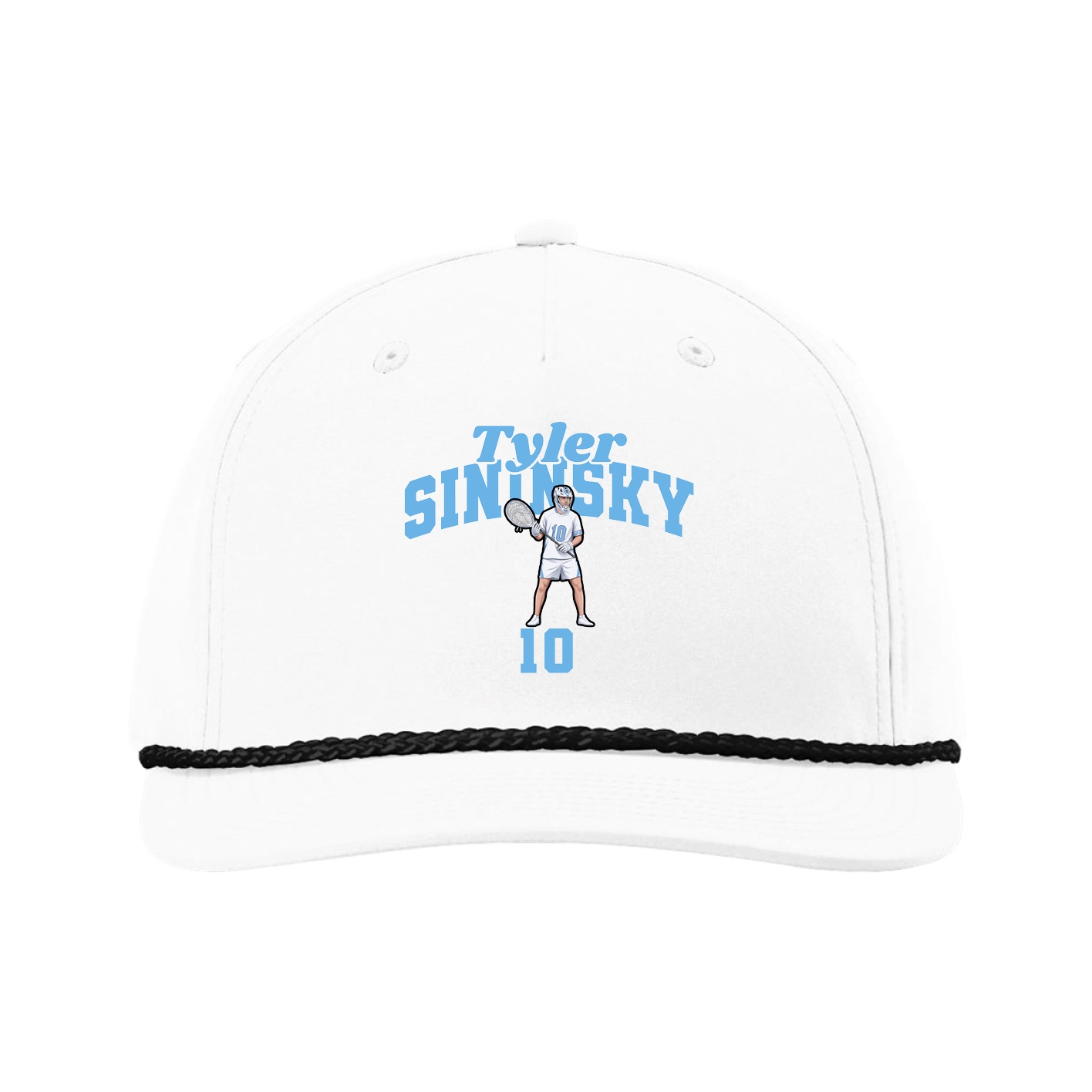 Five-Panel Classic Rope Cap — Signature Arch in White