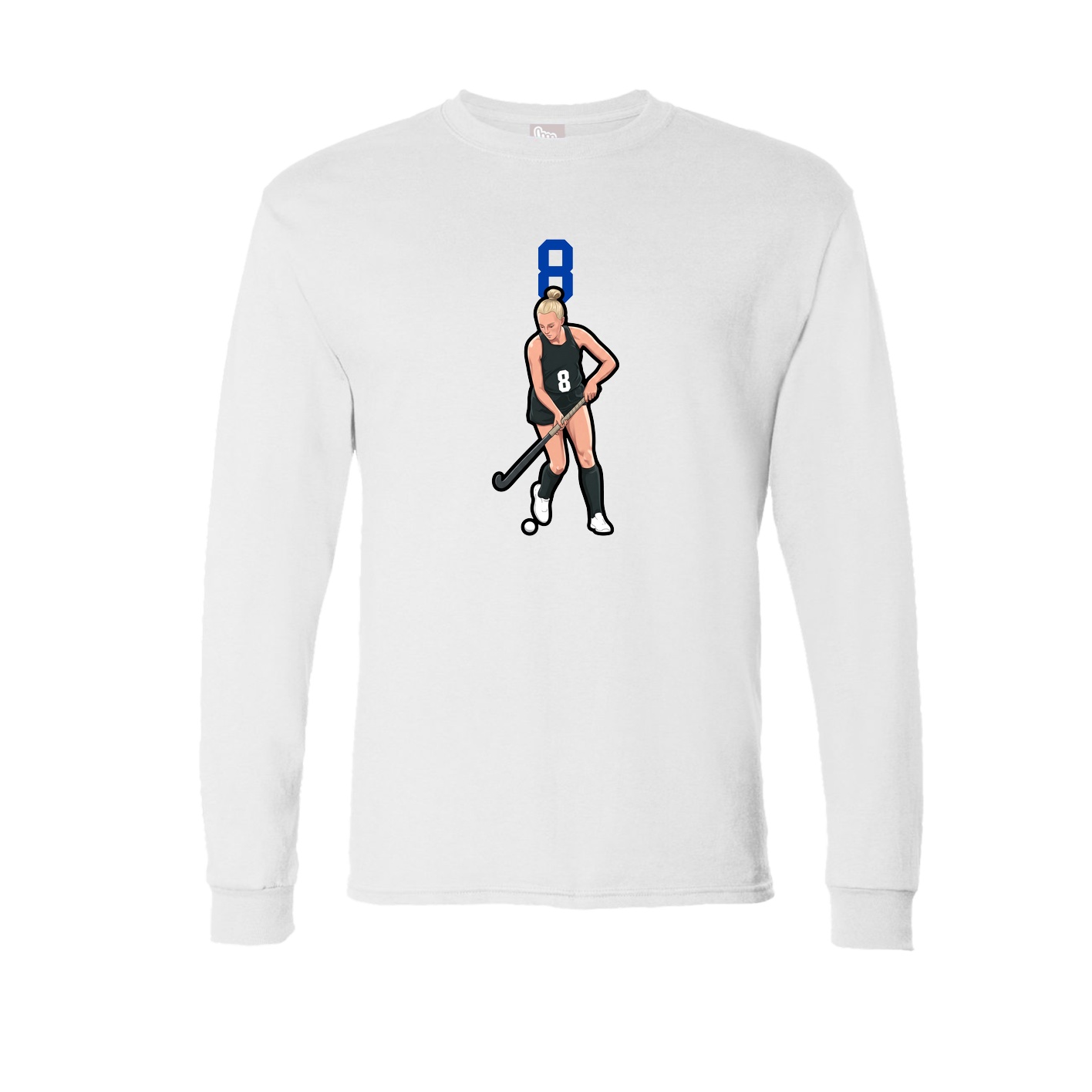 Long Sleeve Tee — Number Top in White