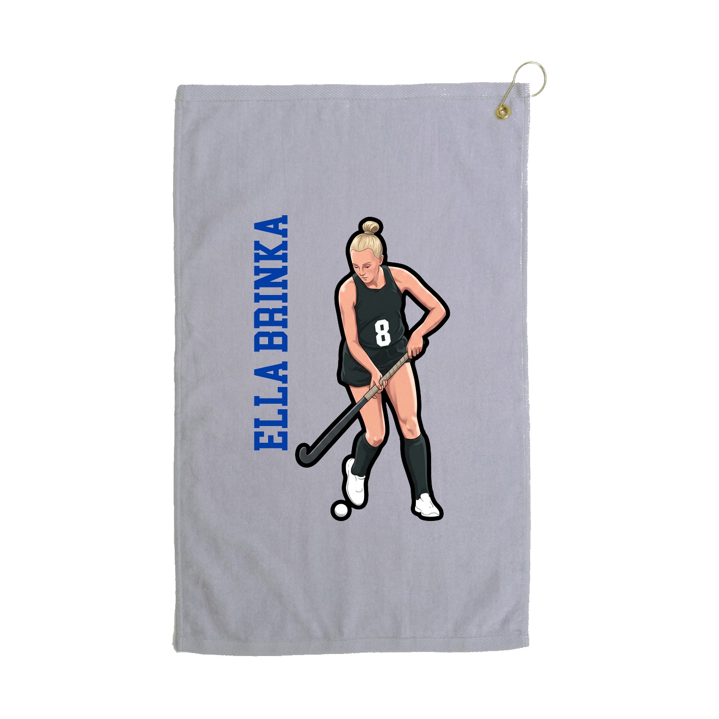 Golf Towel — Name Vertical in Grey