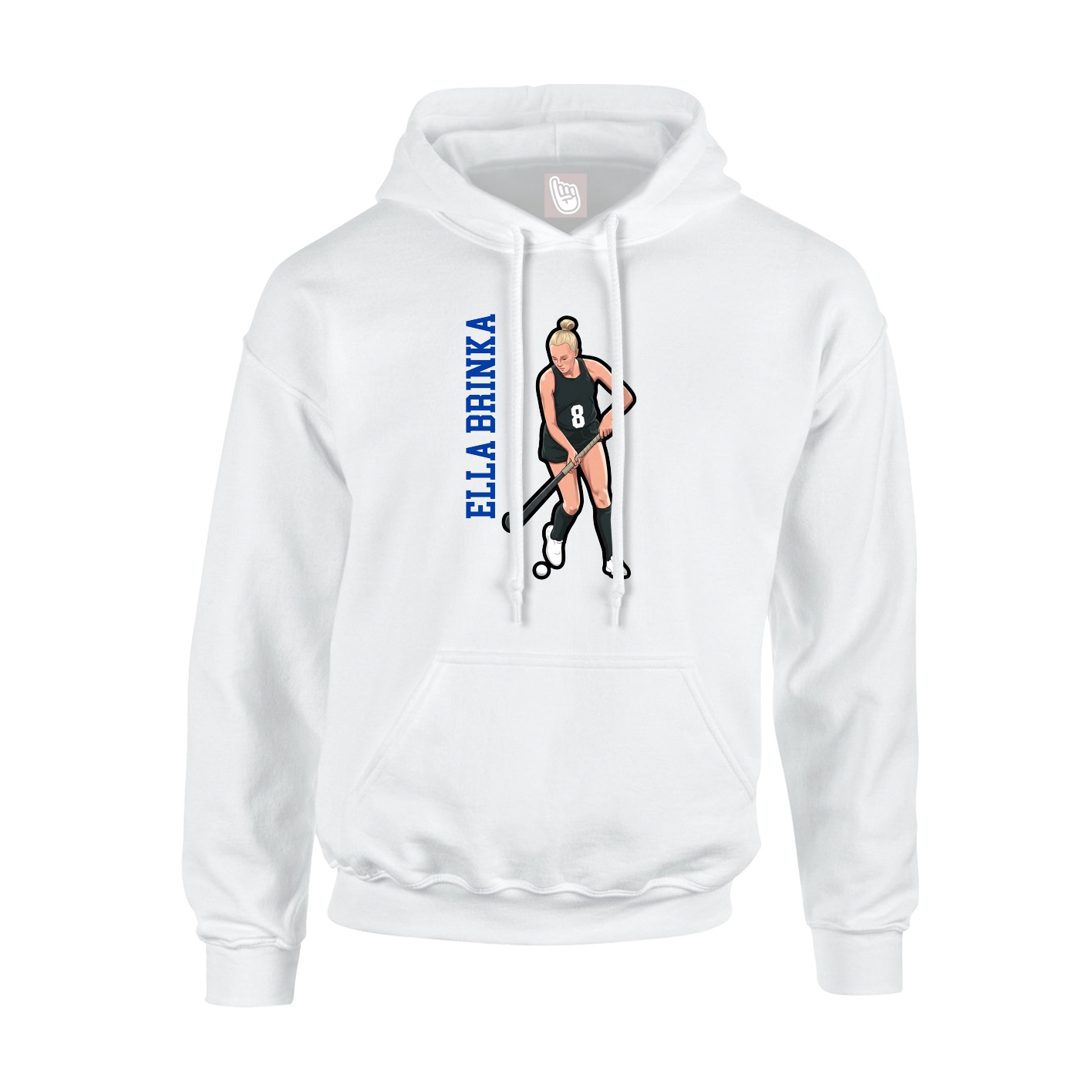 Youth Hoodie — Name Vertical in White