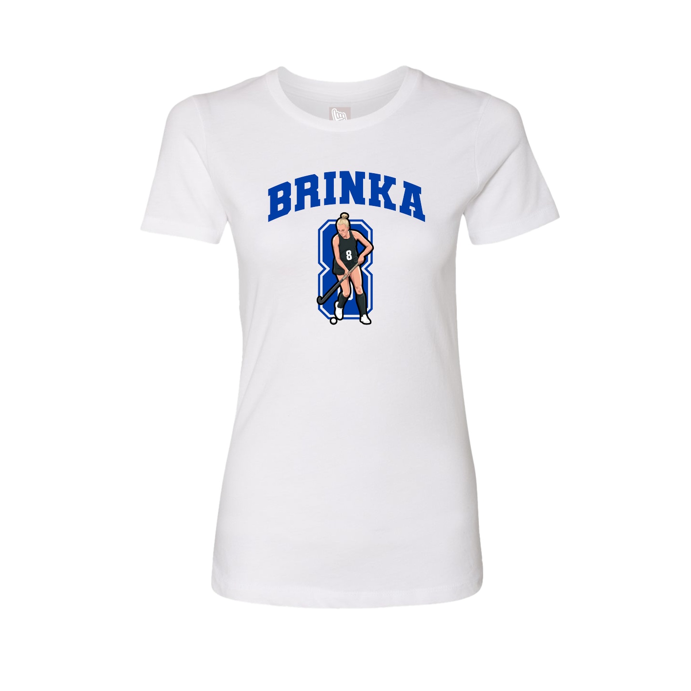 Fitted Women's Tee — Number in White
