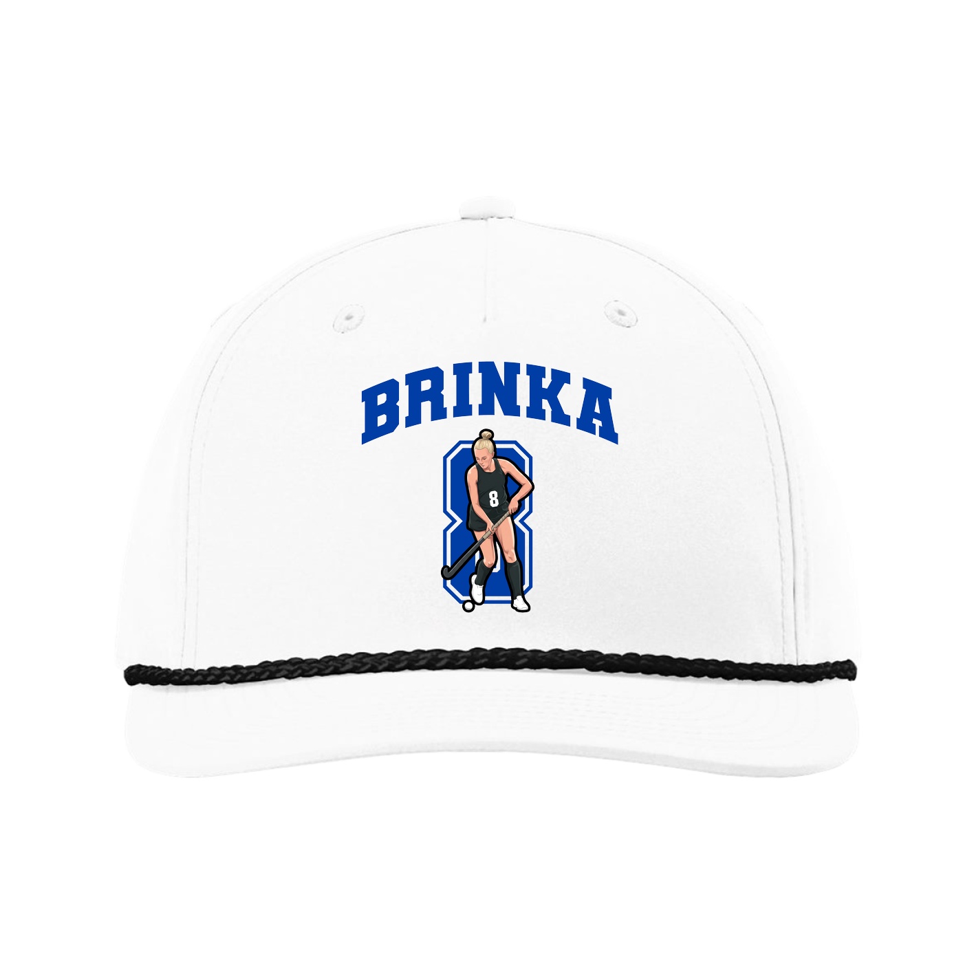 Five-Panel Classic Rope Cap — Number in White