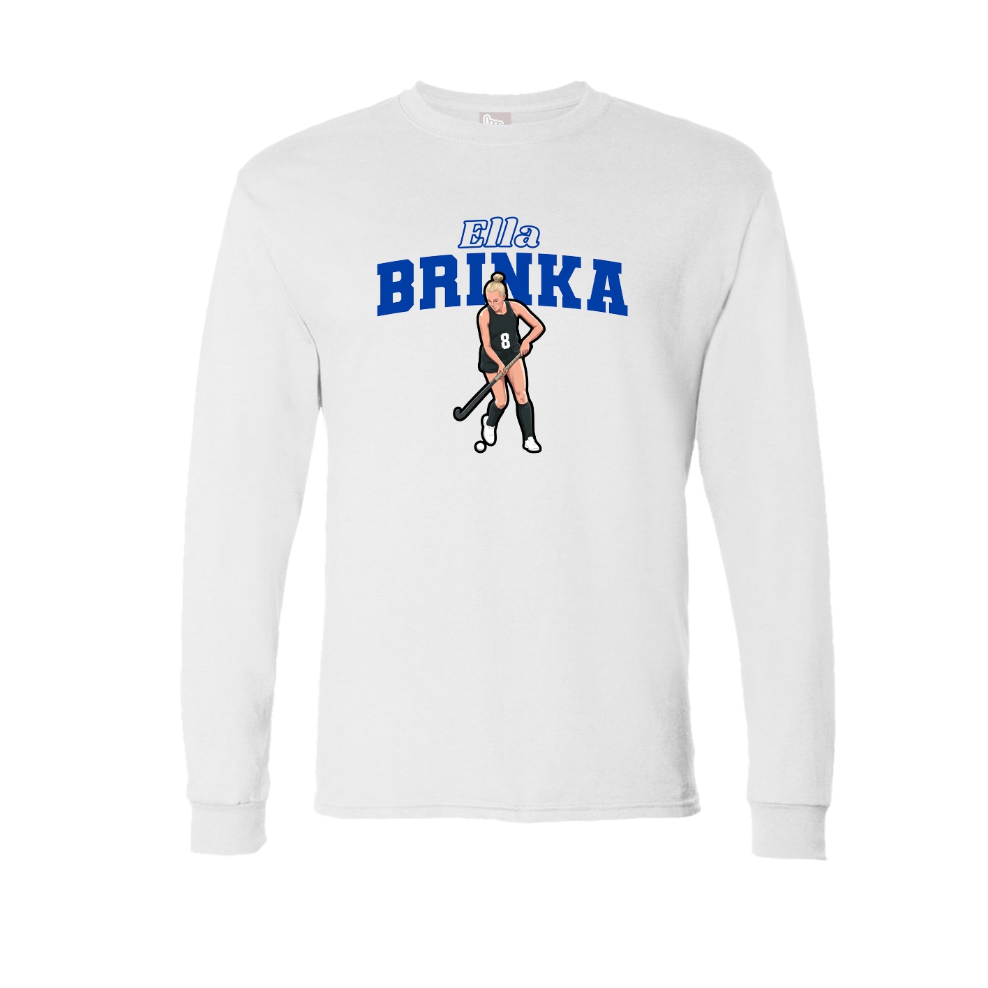 Long Sleeve Tee — Name Arch in White