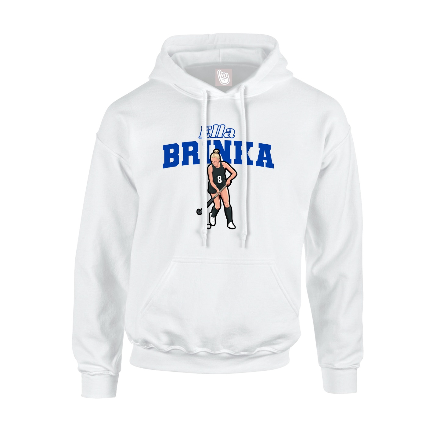 Youth Hoodie — Name Arch in White