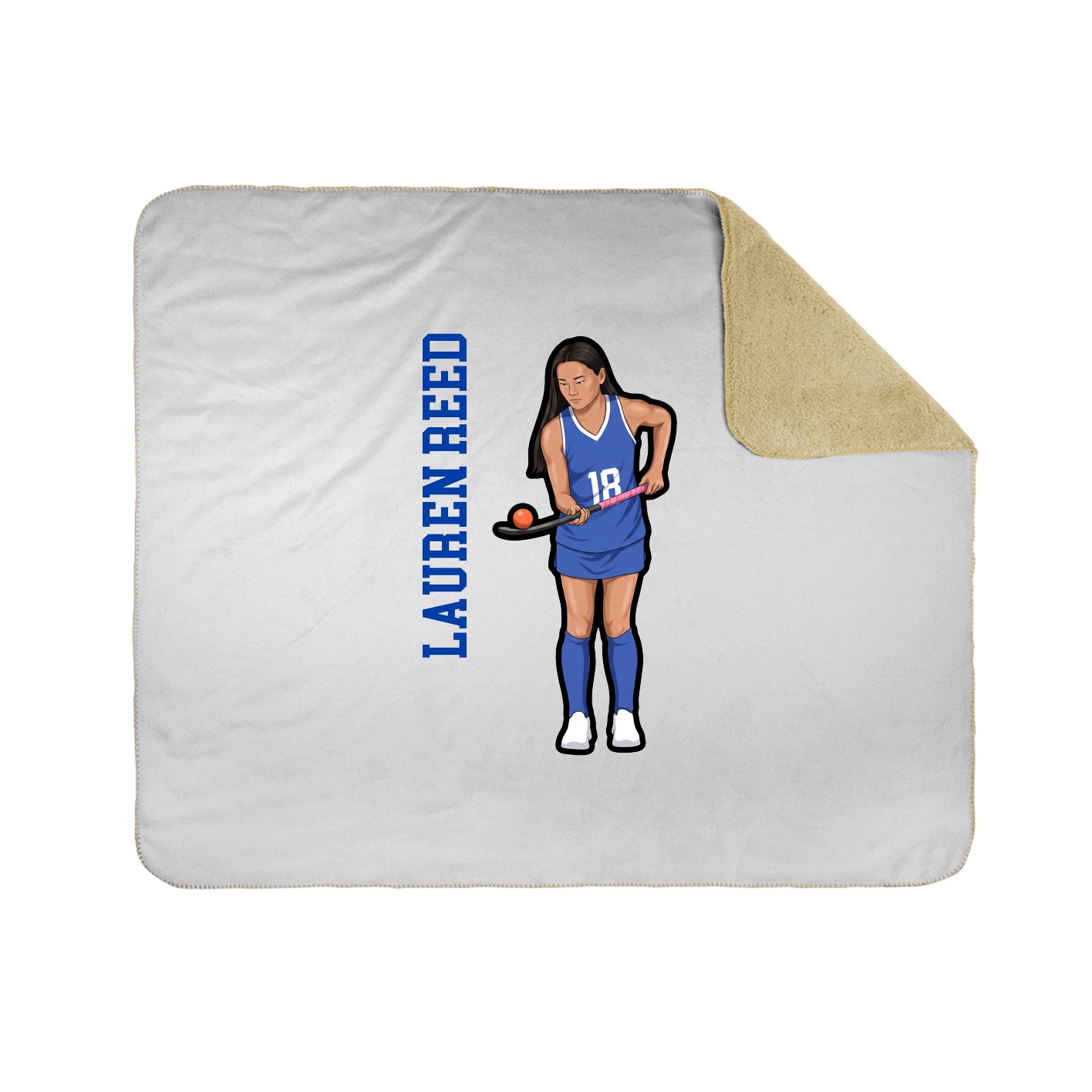 Throw Blanket — Name Vertical in White