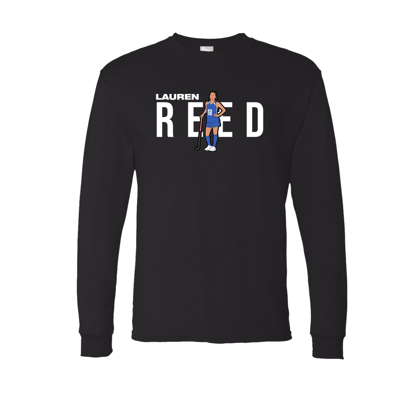 Long Sleeve Tee — Player Name in Black