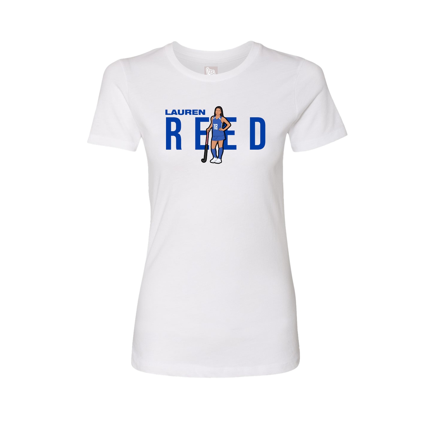 Fitted Women's Tee — Player Name in White