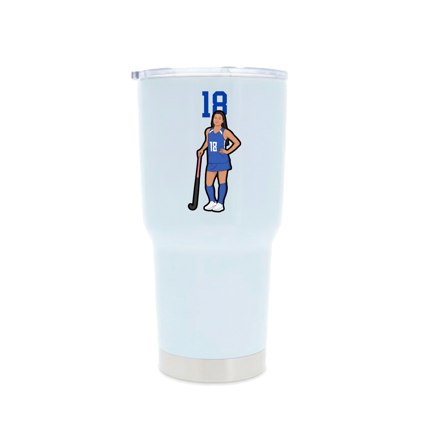 30oz Stainless Steel Tumbler — Number Top in White