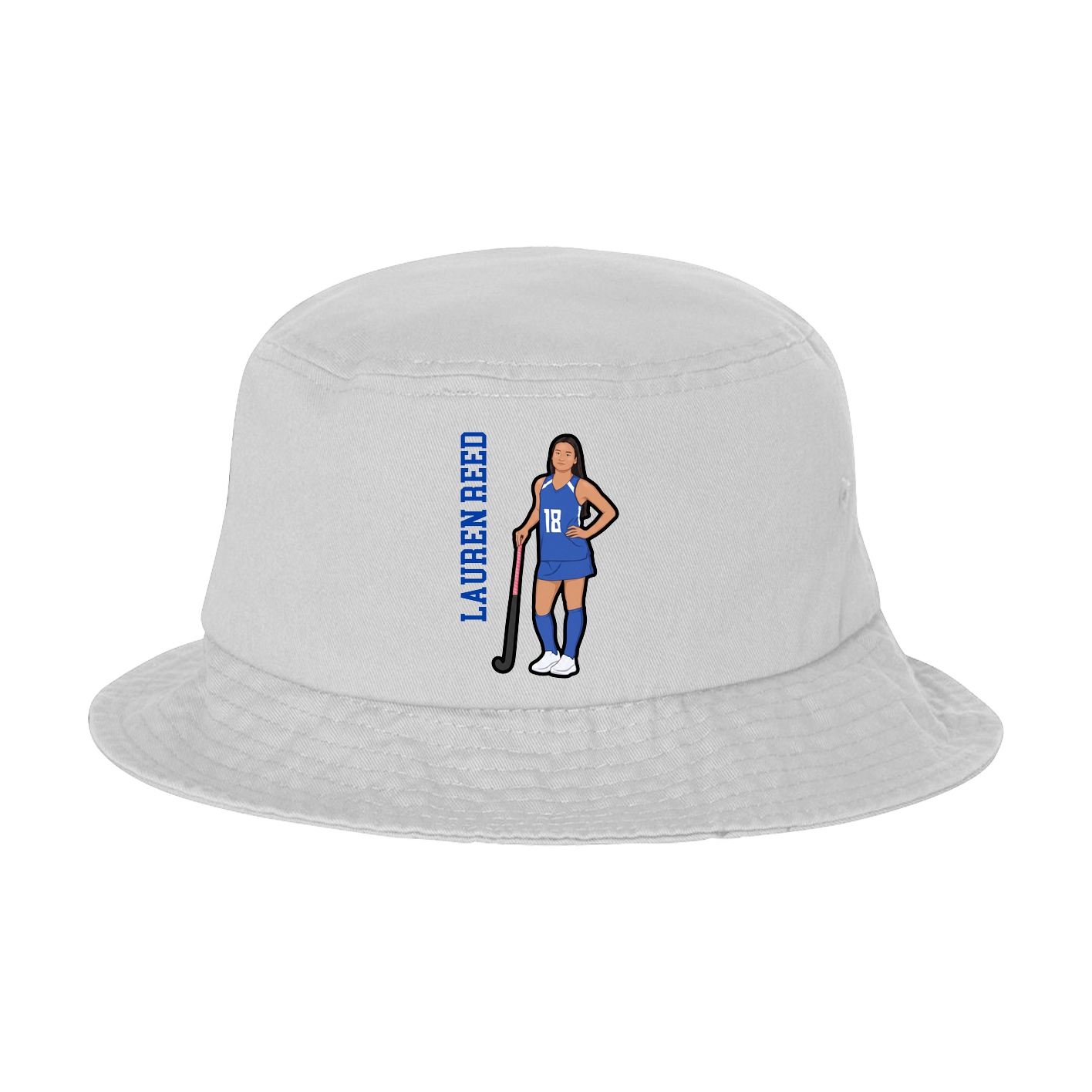 Bucket Cap — Name Vertical in White