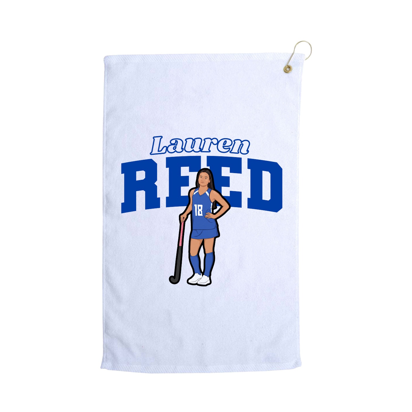 Golf Towel — Name Arch in White