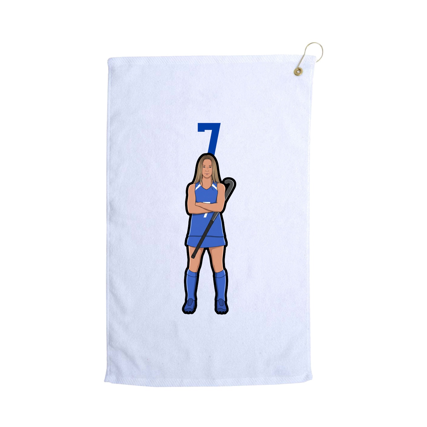 Golf Towel — Number Top in White