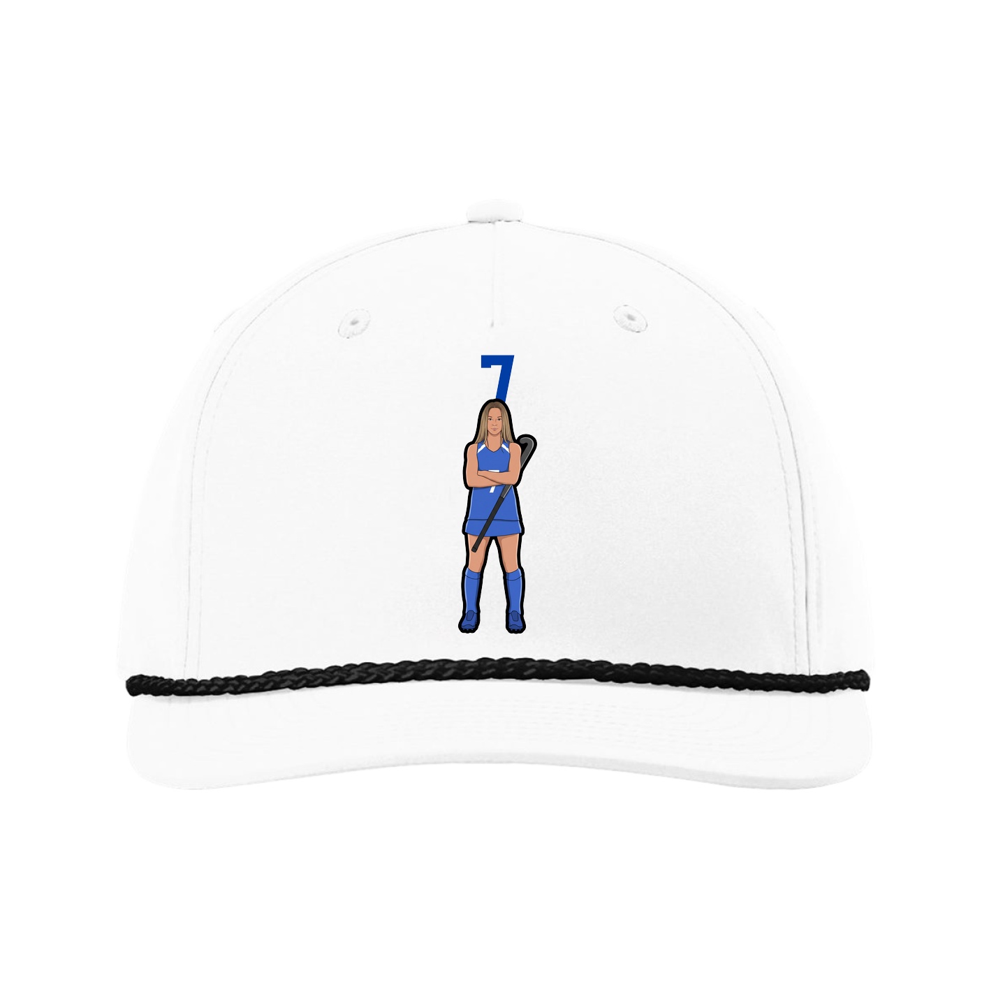 Five-Panel Classic Rope Cap — Number Top in White