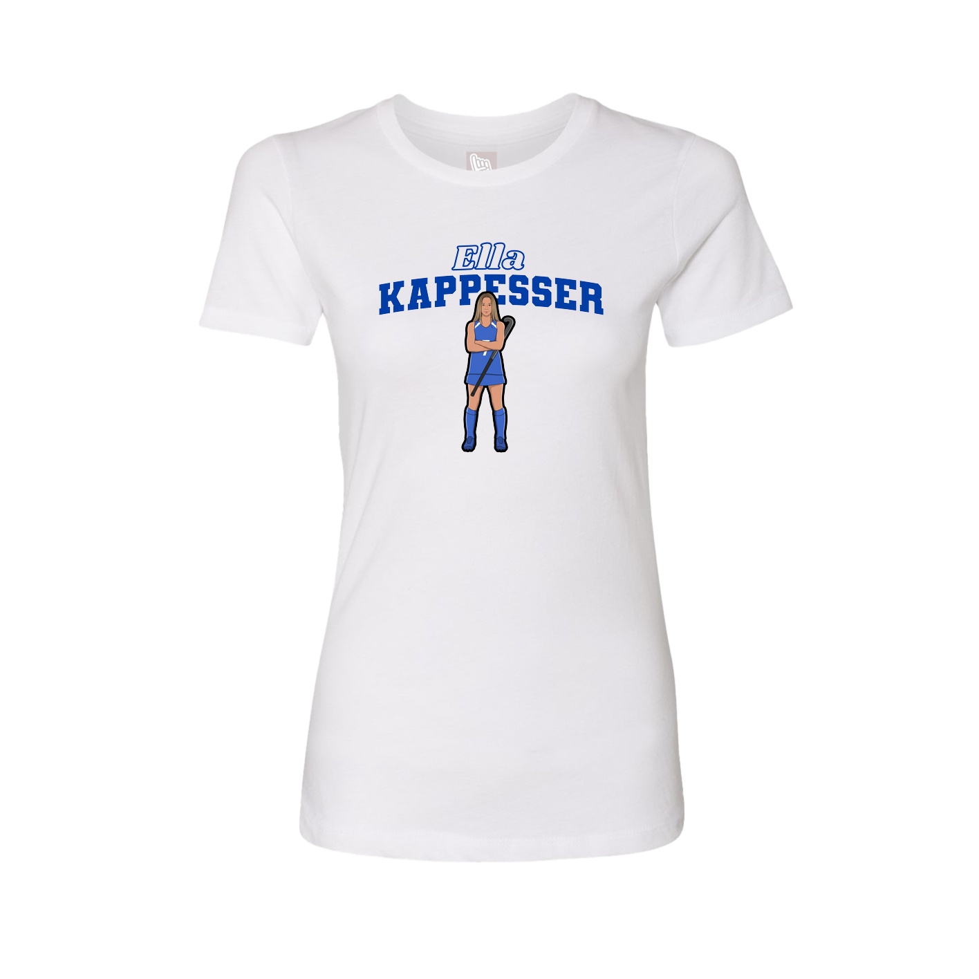 Fitted Women's Tee — Name Arch in White