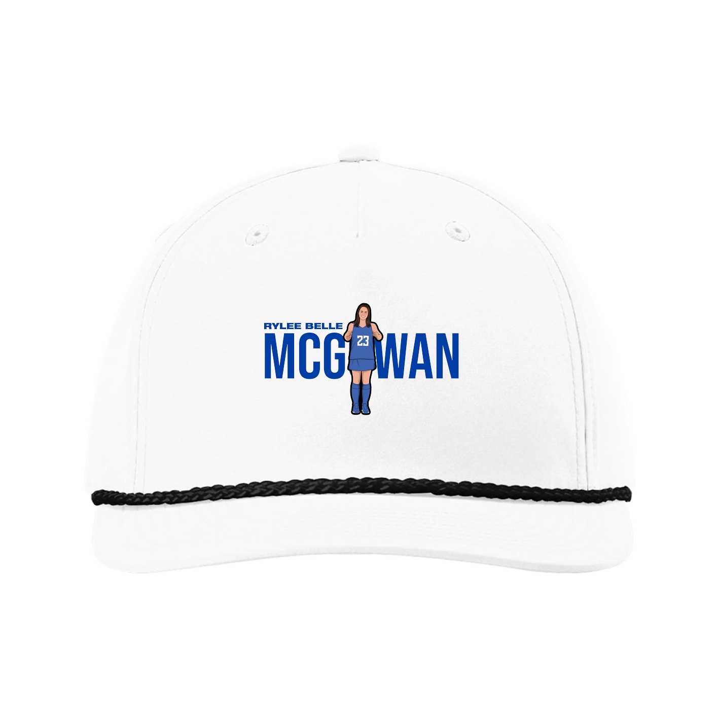 Five-Panel Classic Rope Cap — Player Name in White
