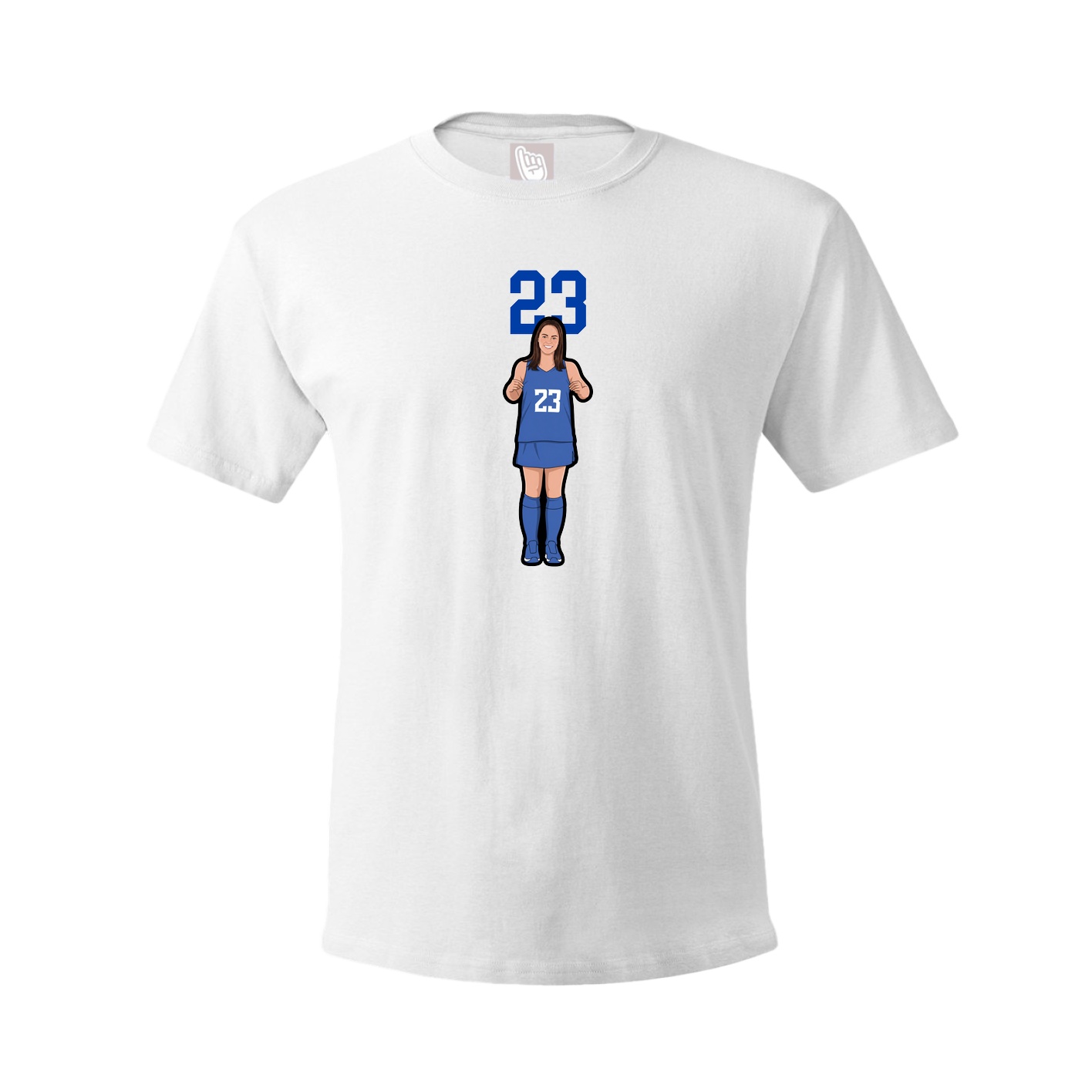 Youth Tee — Number Top in White