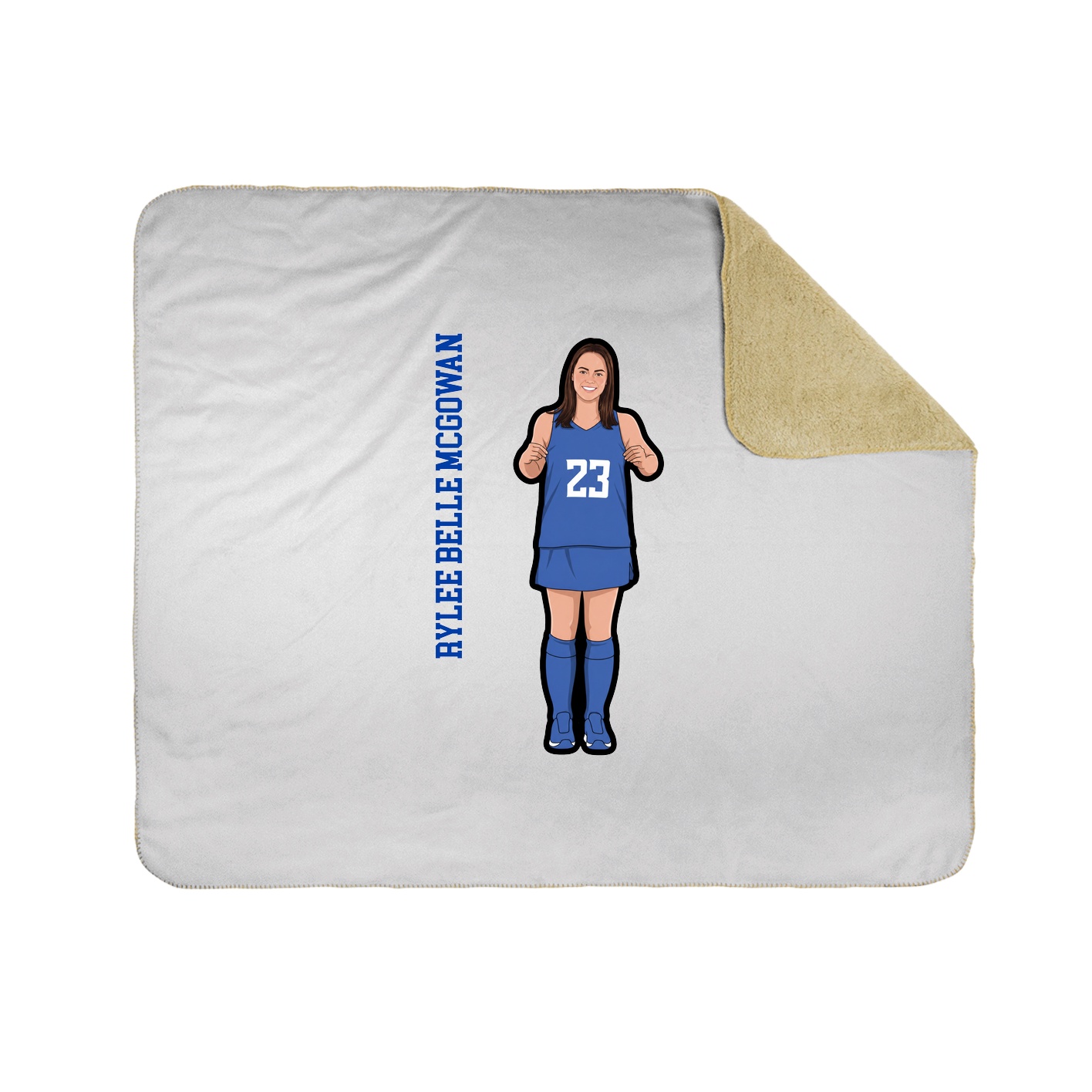 Throw Blanket — Name Vertical in White