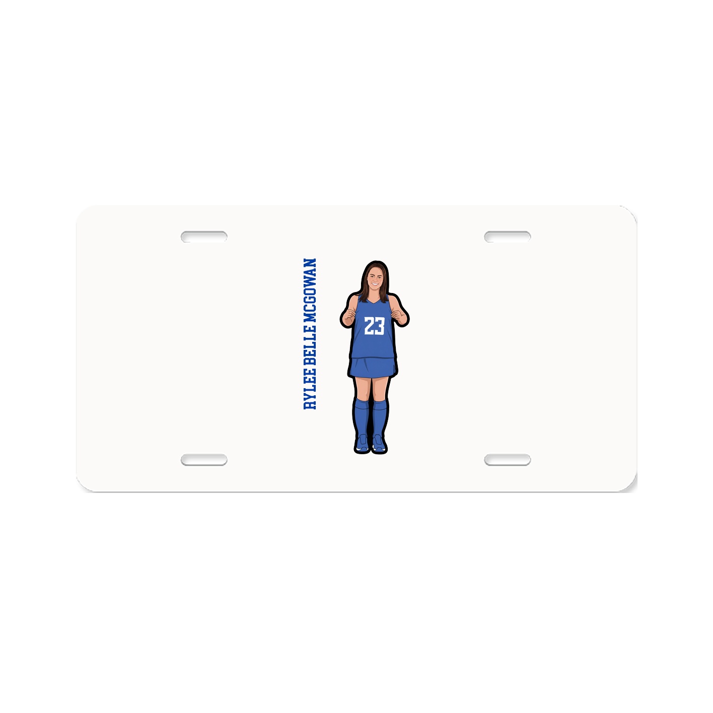 License Plate — Name Vertical in Classic