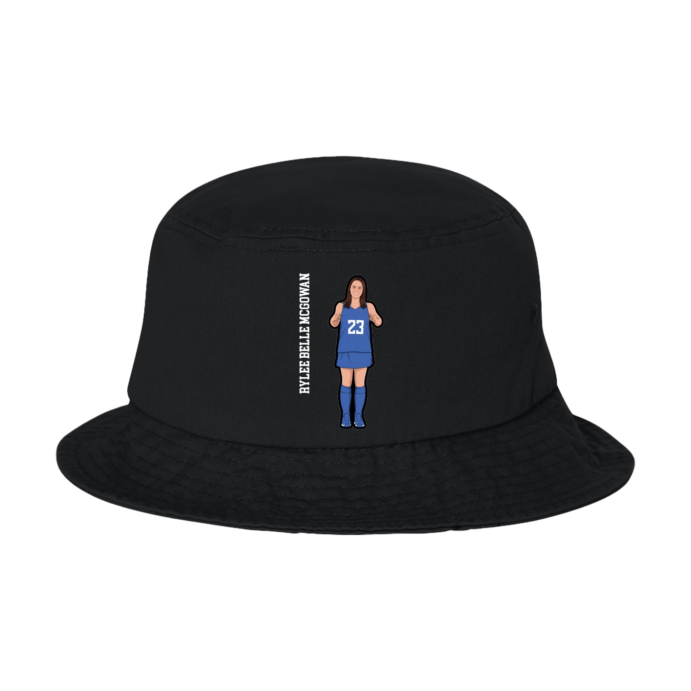 Bucket Cap — Name Vertical in Black
